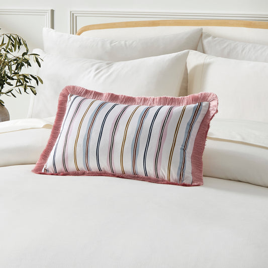 Ted Baker Scallop Stripe Fringe Decorative Pillow