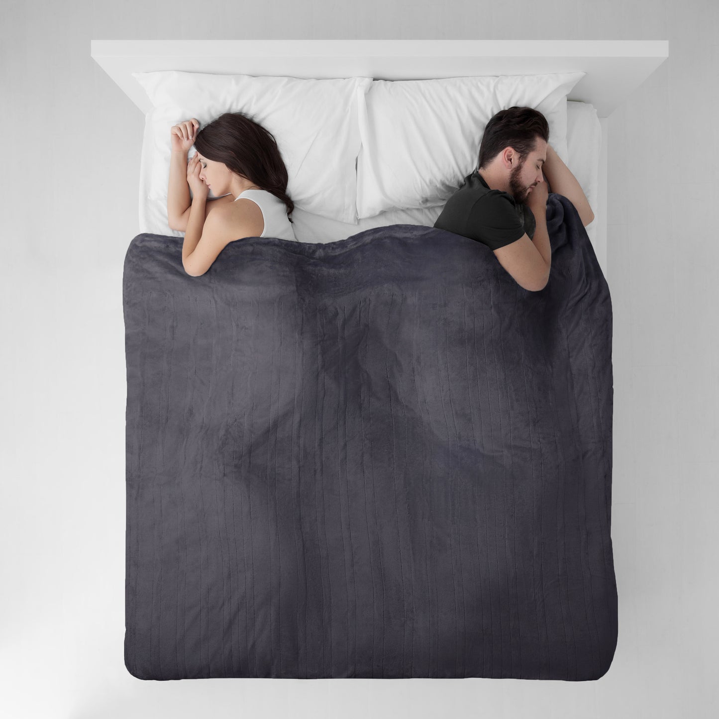 Brookstone Cozy Heated Plush Solid Blanket