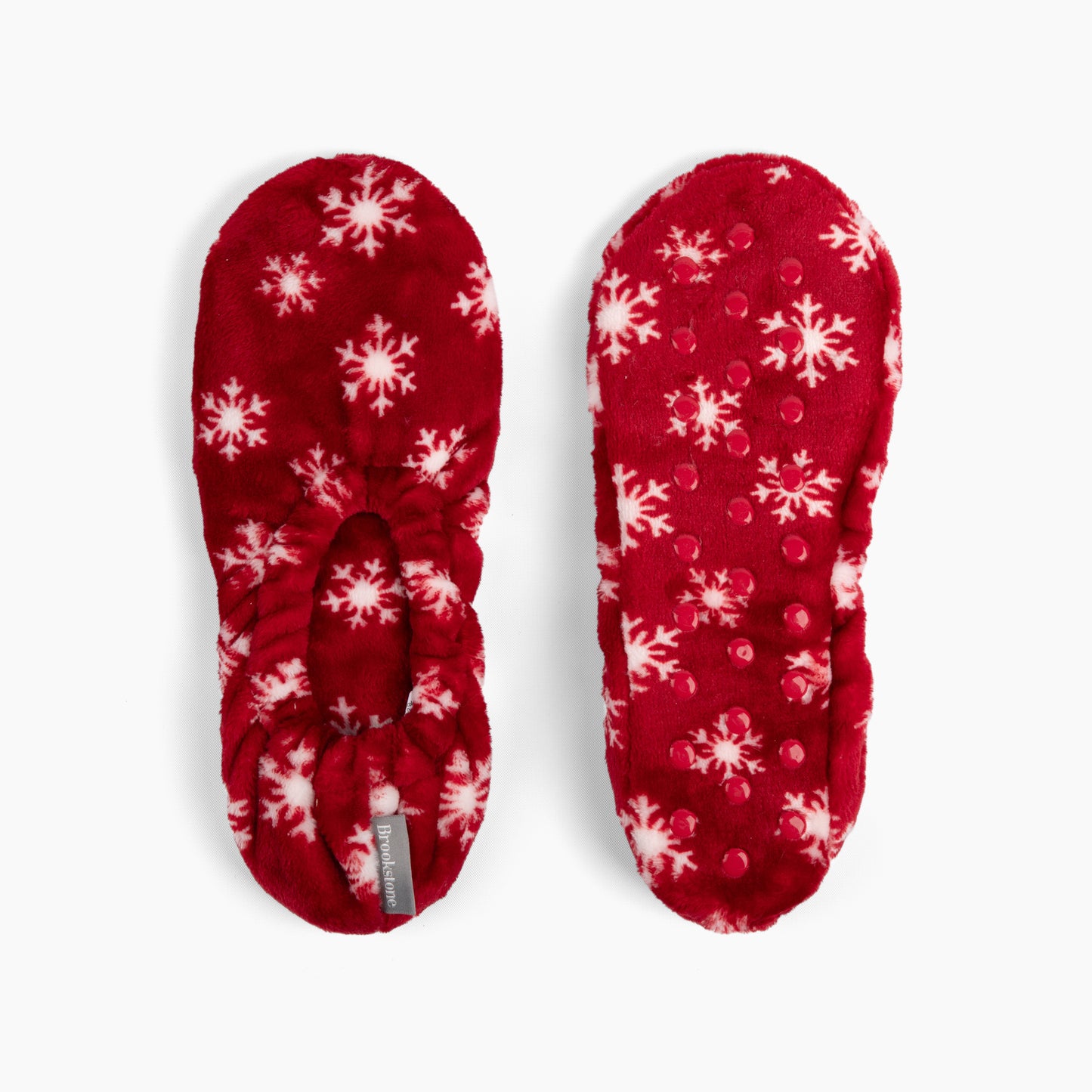 Brookstone Snowflakes Holiday Dots Printed Plush Footies