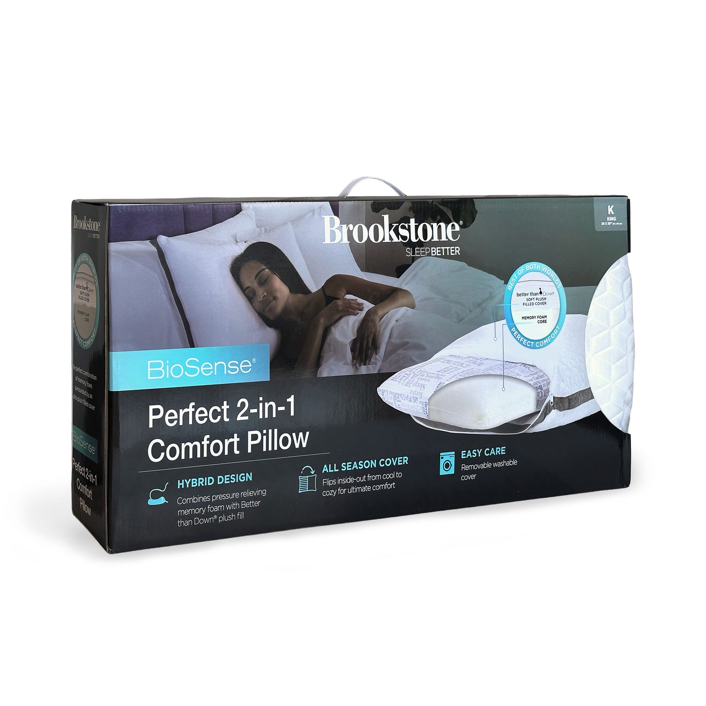 Brookstone Perfect 2-in-1 Comfort Pillow