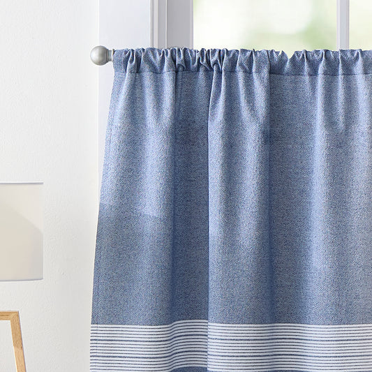 Curtainworks Denim Yarn Tier Set