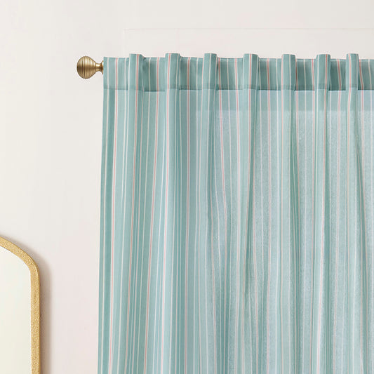 Peri Home Marina Stripe Curtain Panel Pair and Tote Bag Set
