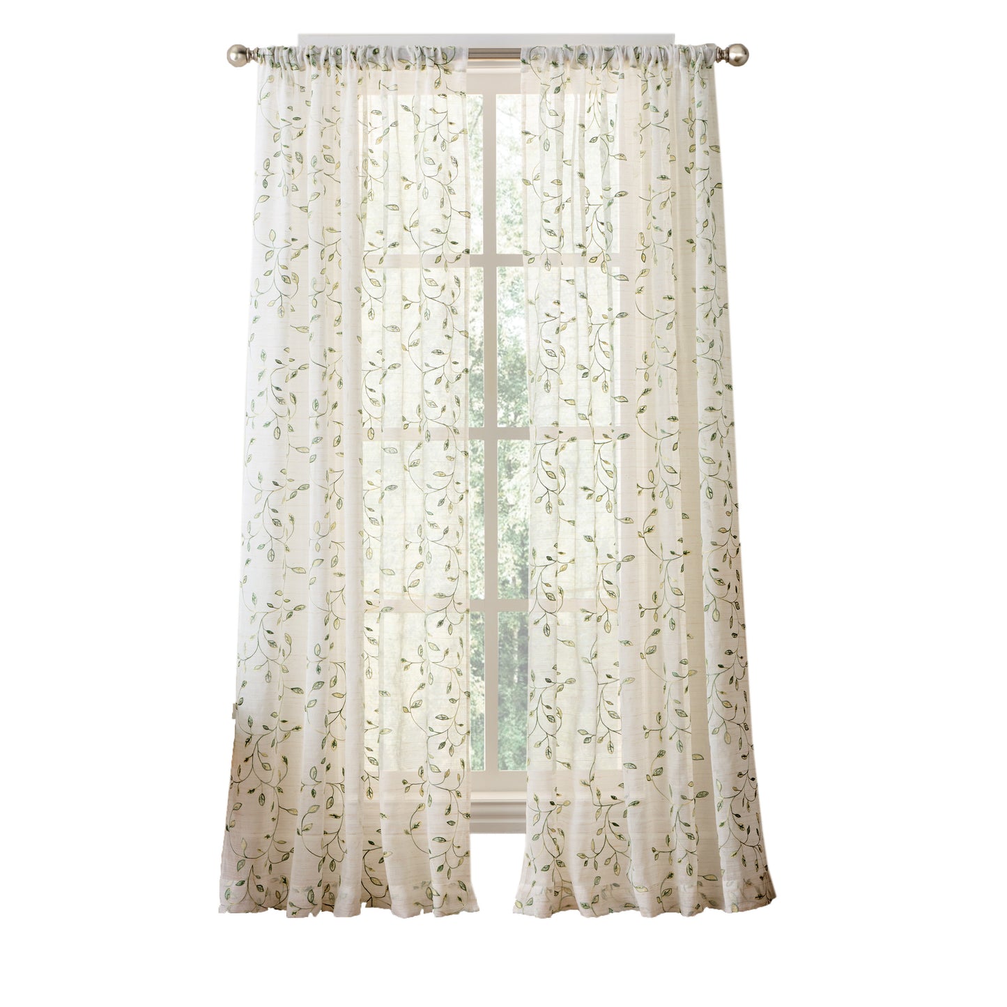 Martha Stewart Durham Embroidery Curtain Panel Set
