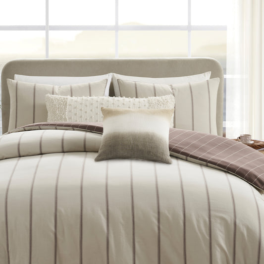 DKNY PURE Hudson Stripe Reversible Duvet Set