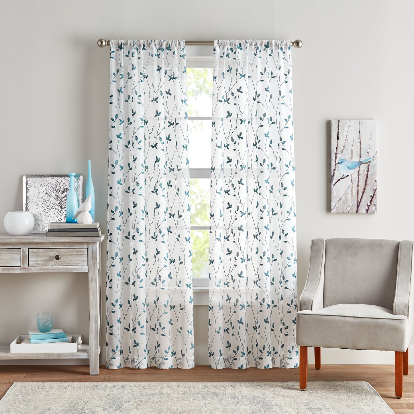 Curtainworks Botanical Embroidery Curtain Panel Pair