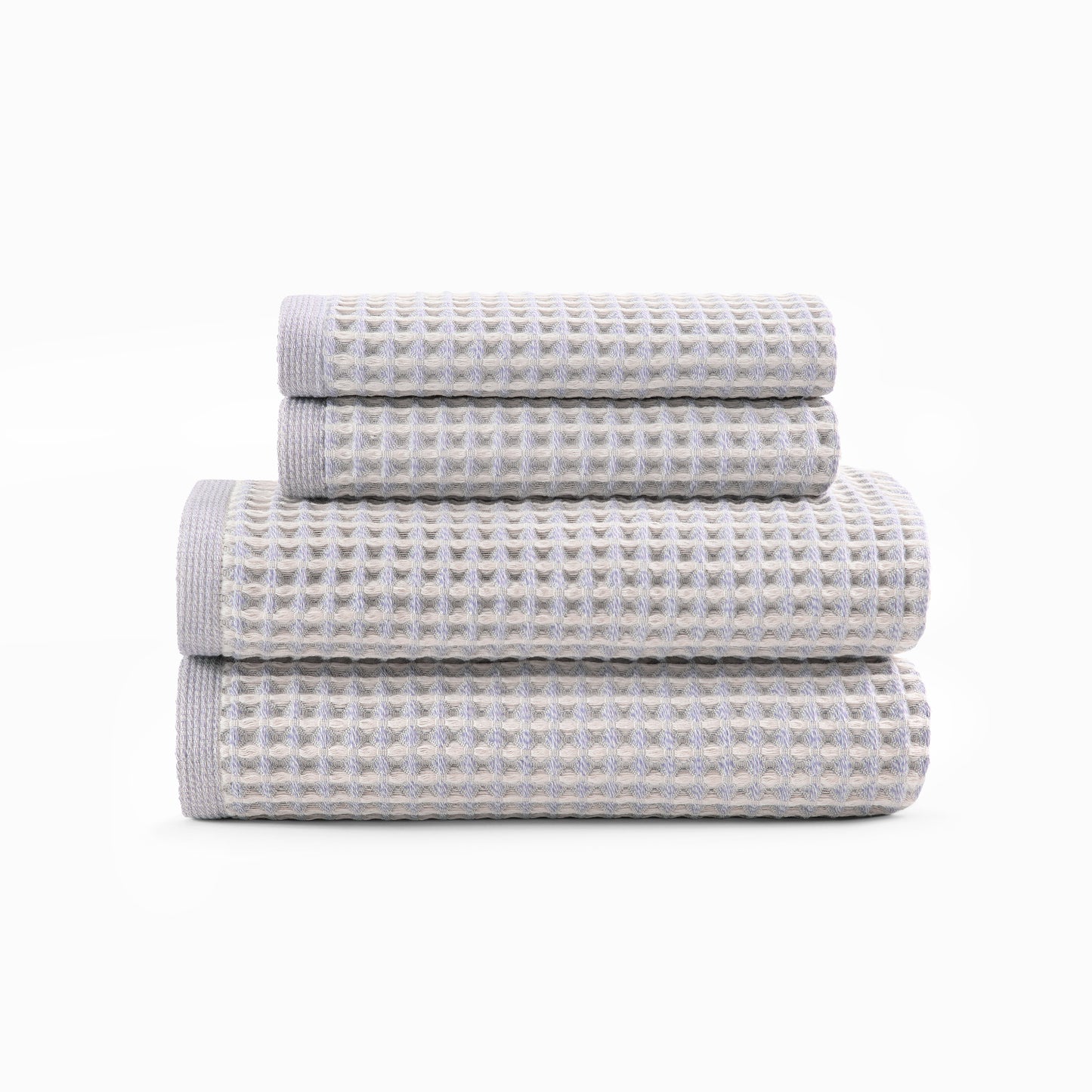 DKNY PURE Yarn Dyed Waffle Unbleached Cotton Bath & Hand Towel Set