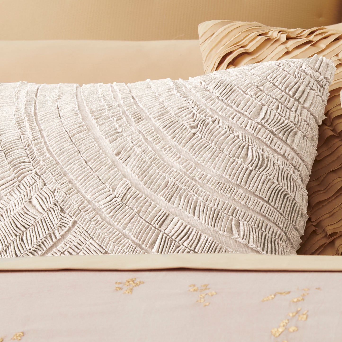 Donna Karan Home Foil Printed and Textured Decorative Pillow, 16" x 20"