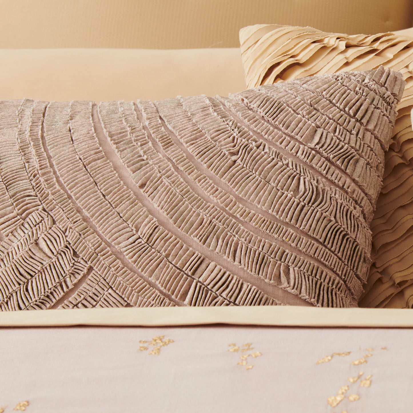 Donna Karan Home Foil Printed and Textured Decorative Pillow, 16" x 20"