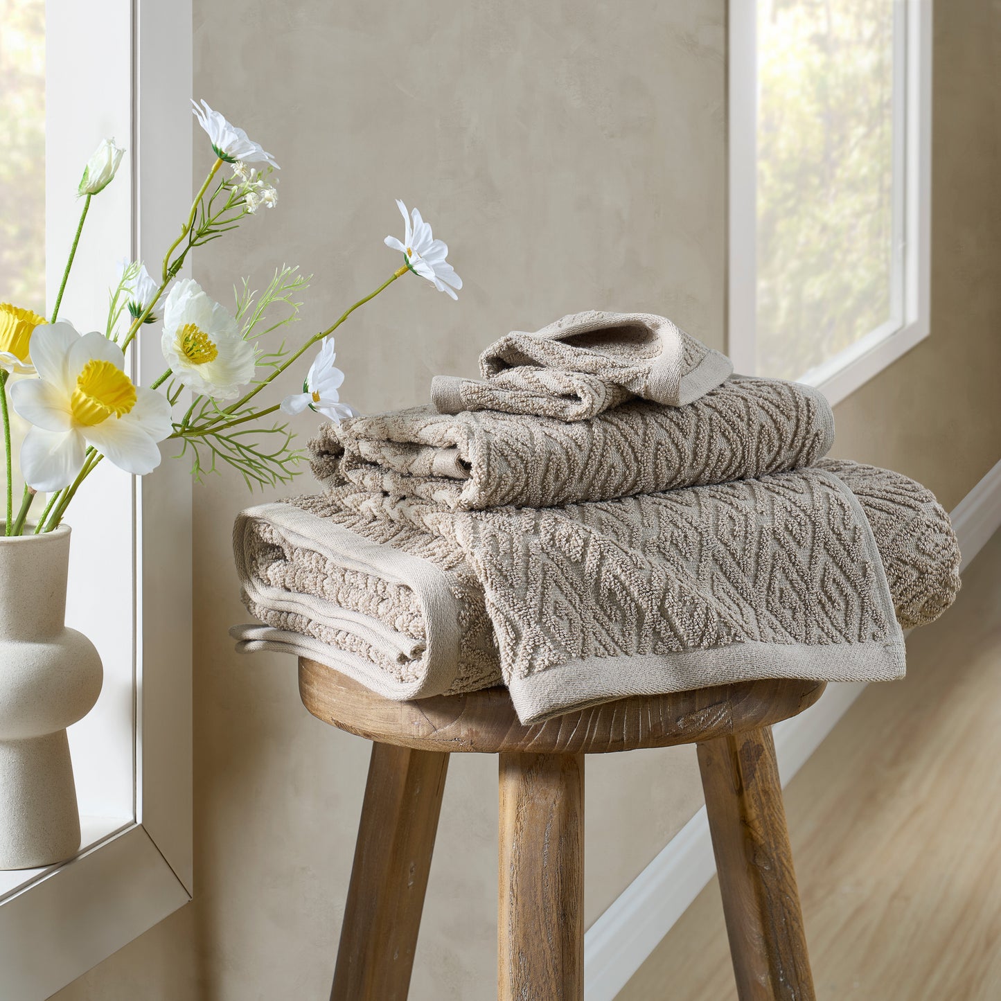 John Robshaw Maze Solid Texture Towel Collection