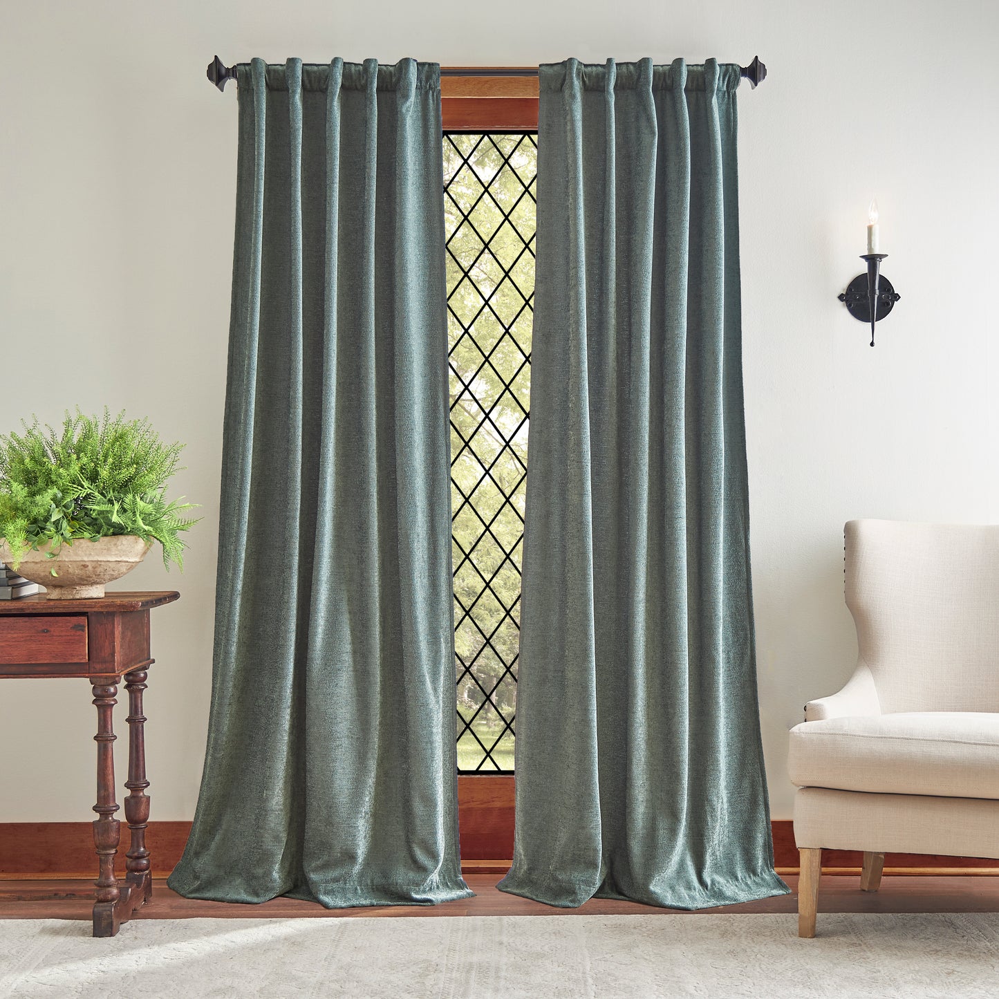 Martha Stewart Naples Chenille Curtain Panel Pair
