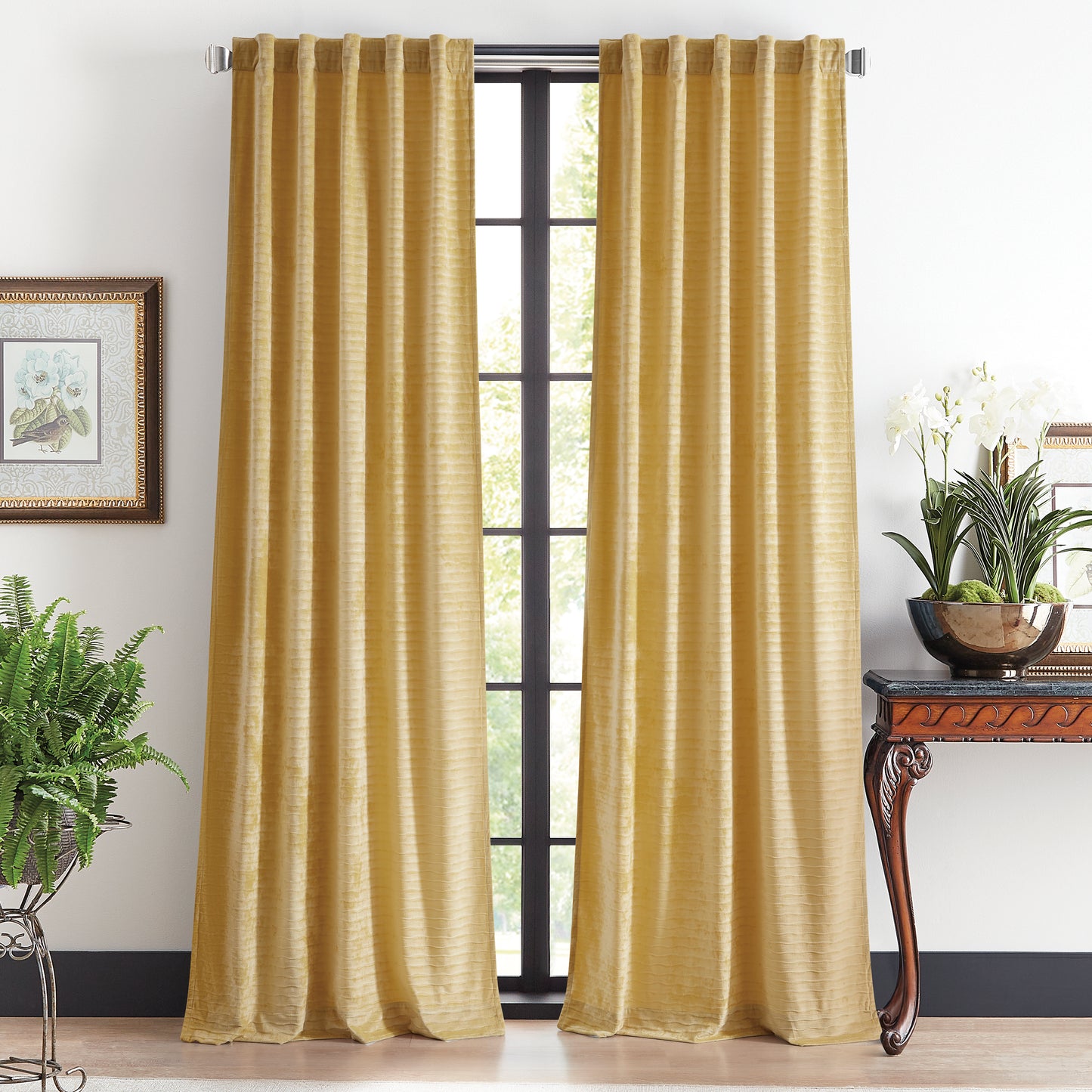Martha Stewart Wave Embossed Curtain Panel Pair