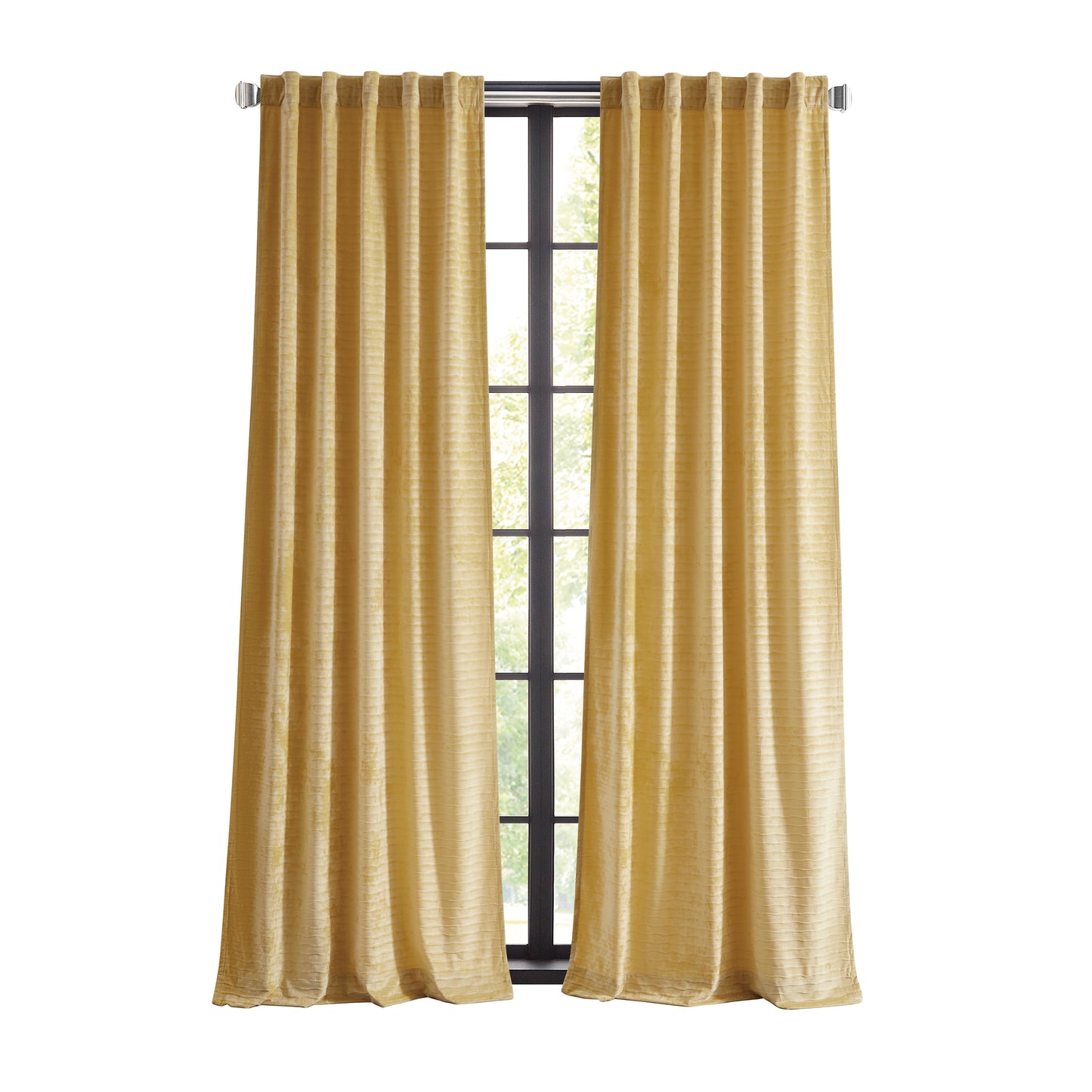 Martha Stewart Wave Embossed Curtain Panel Pair