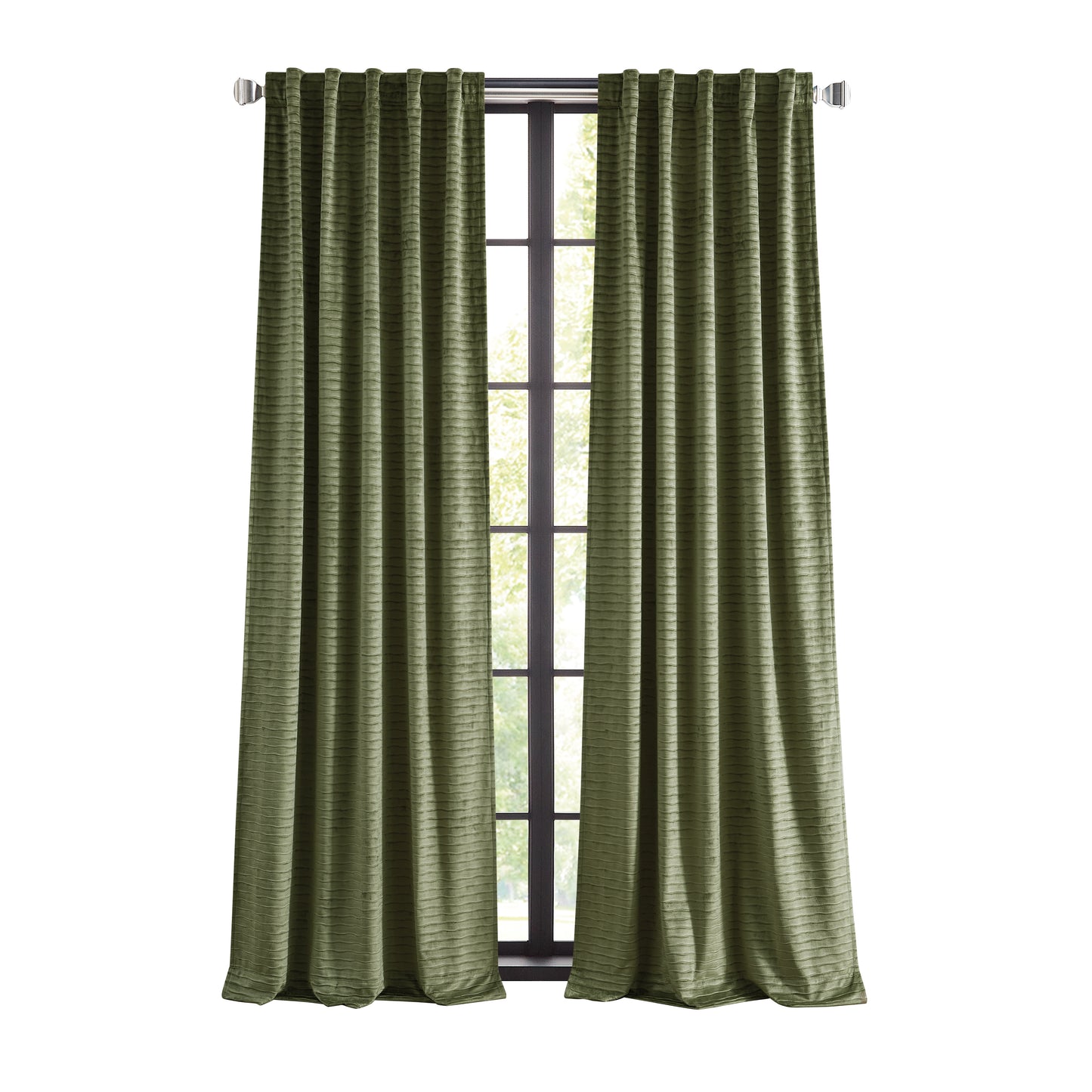Martha Stewart Wave Embossed Curtain Panel Pair