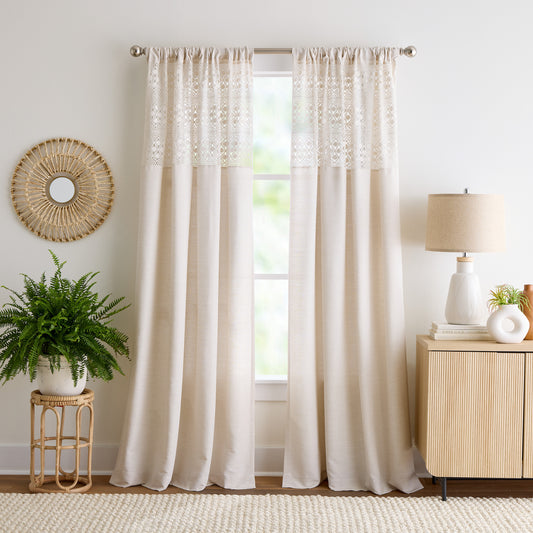 Peri Home Bahia Curtain, Set of 2 Panels