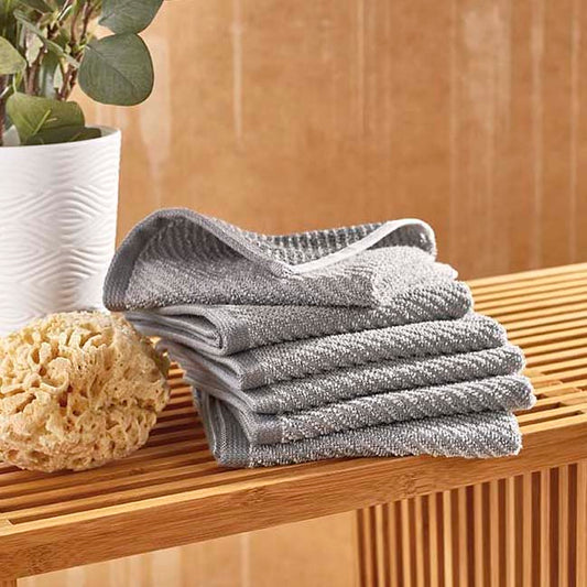Wellbe Refresh Charcoal 6-piece Washcloth Set