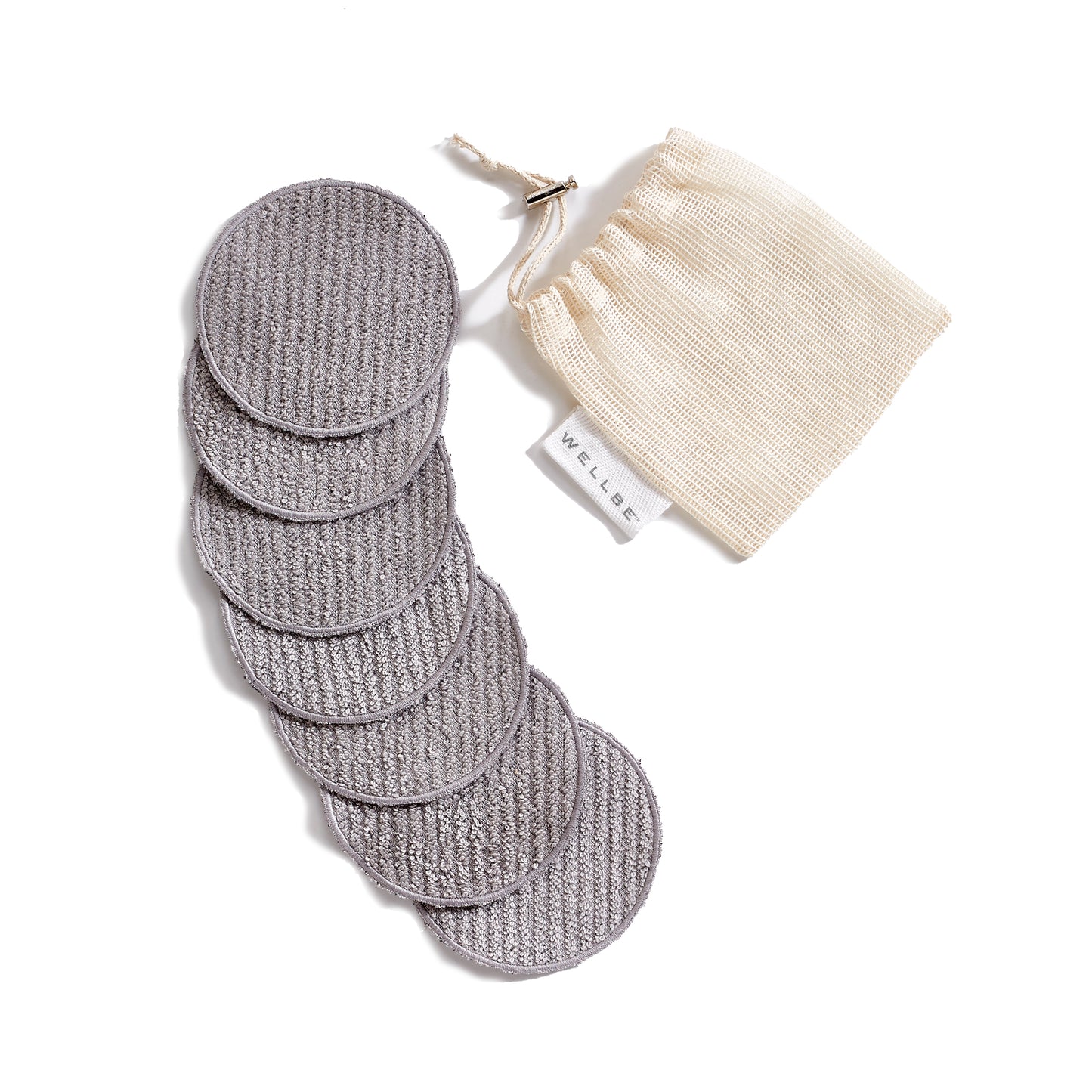 Wellbe Refresh Charcoal Reusable Face Pads, 7-piece Set