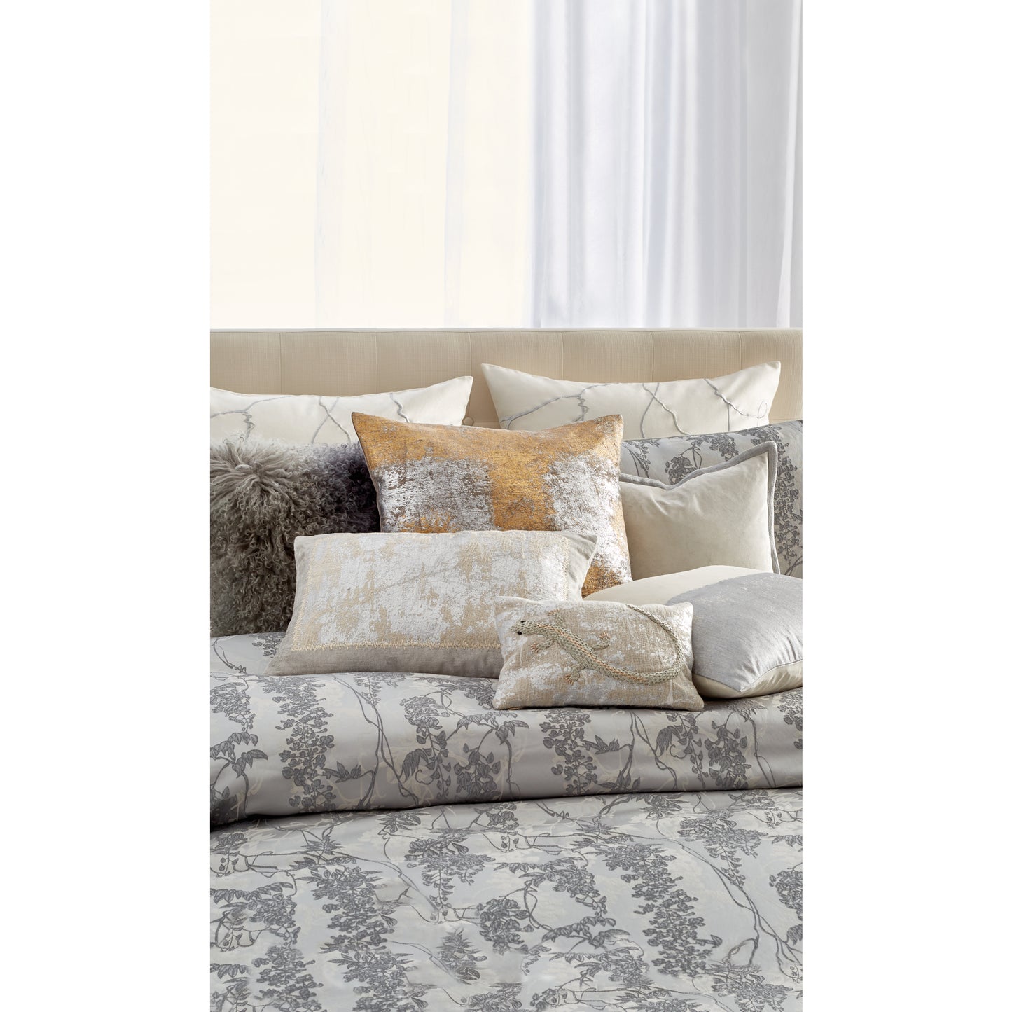 Michael Aram Velvet Metallic Stitch Decorative Pillow
