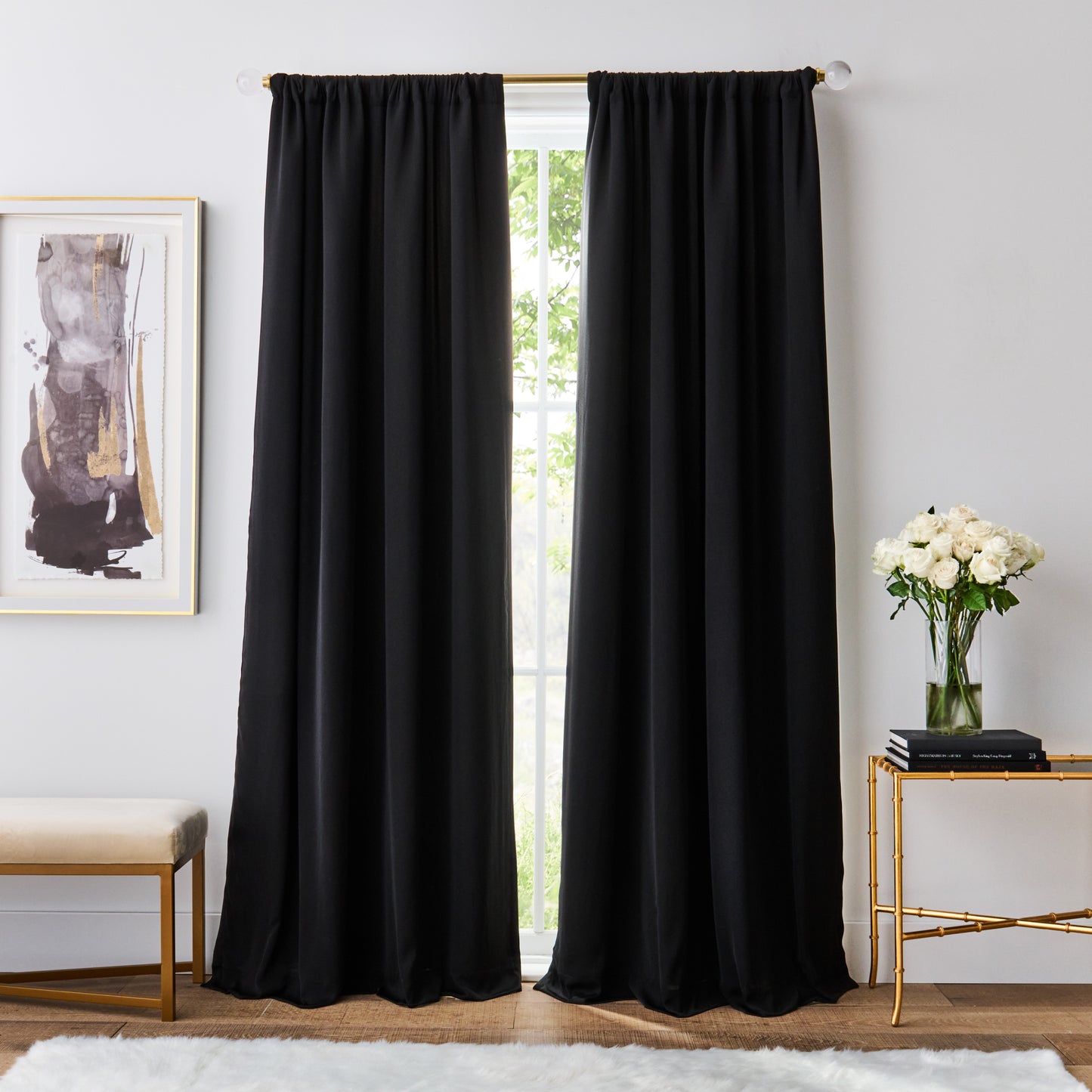 Karl Lagerfeld Paris Silky Cloud Blackout Lined, Set of 2 Curtain Panels