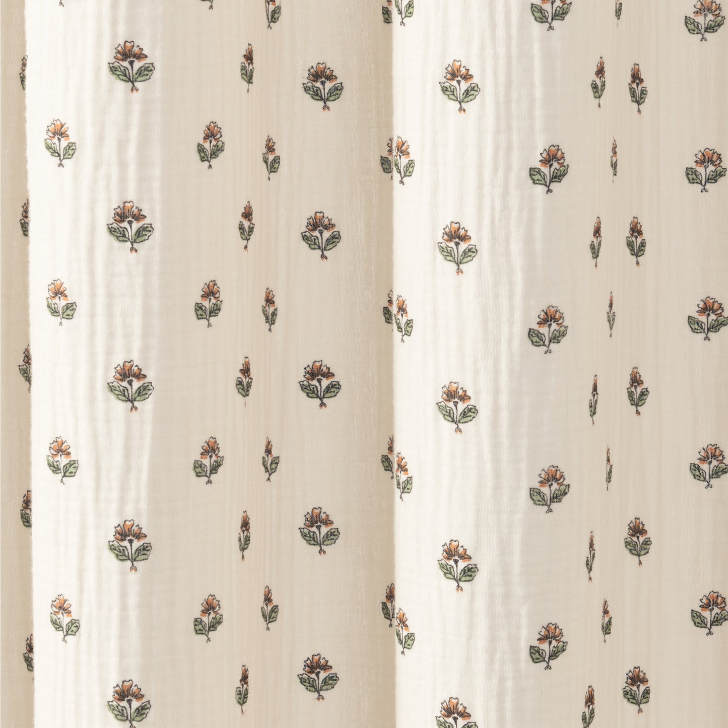 Peri Home Block Print Gauze Shower Curtain Multi