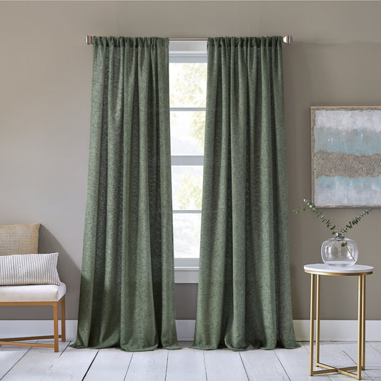 DKNY Boucle Chenille Room Darkening Curtain Panel Pair