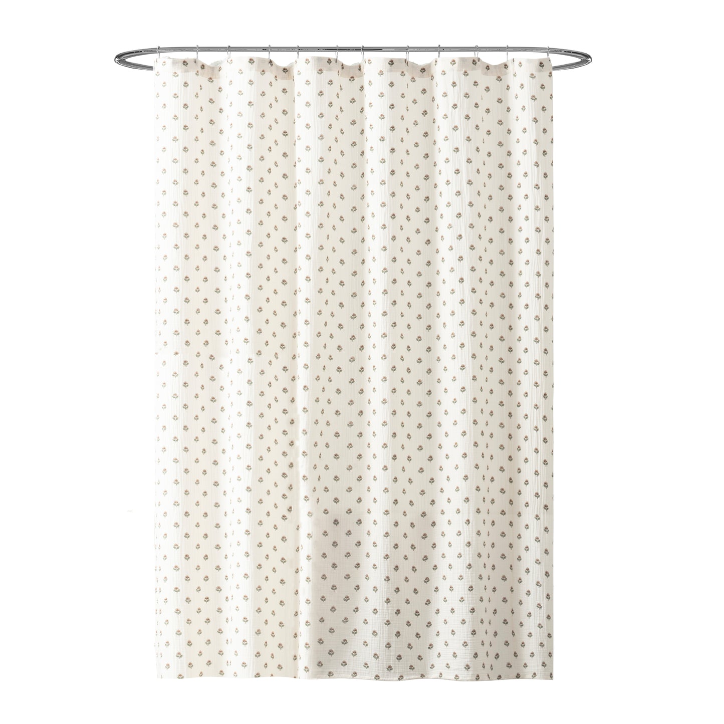 Peri Home Block Print Gauze Shower Curtain Multi
