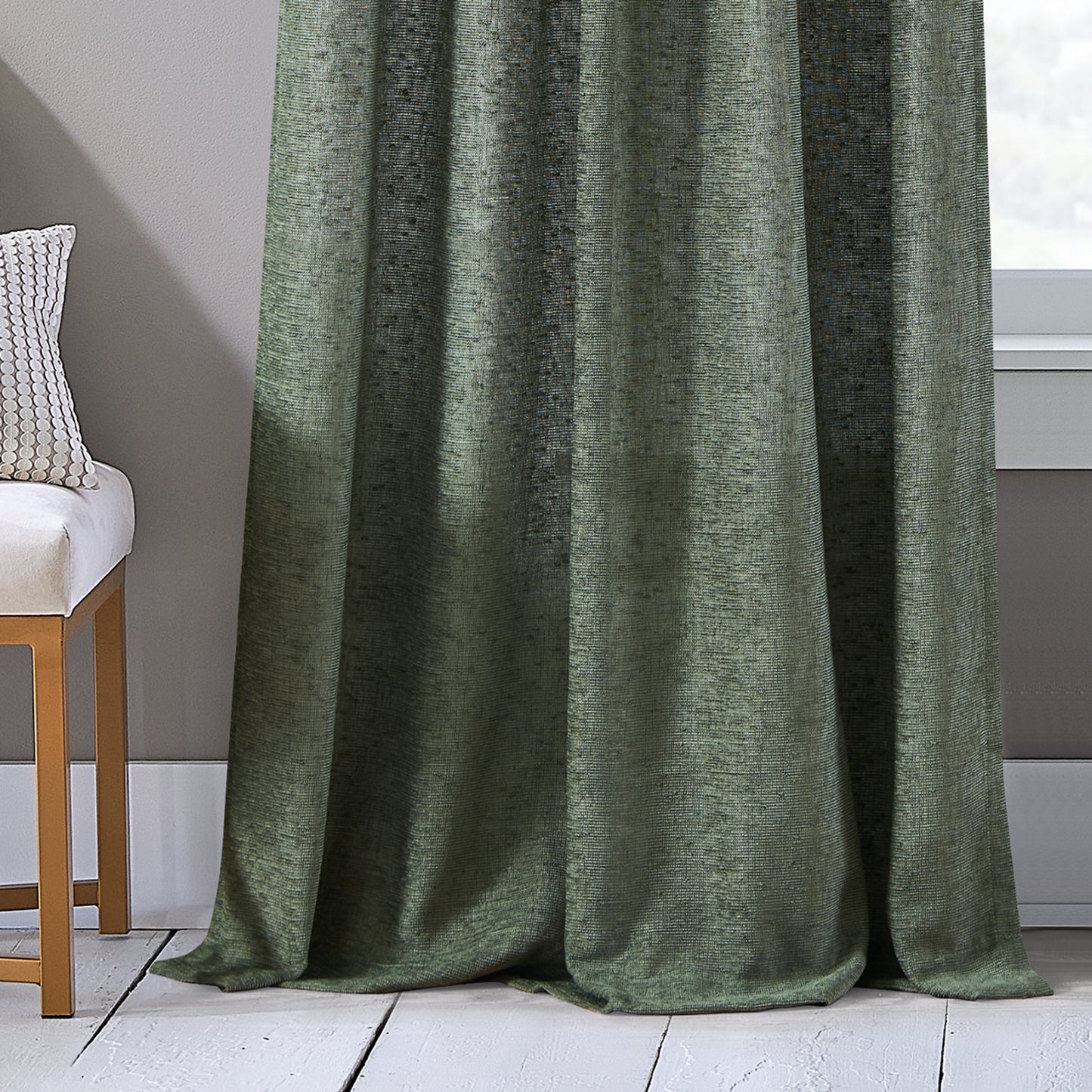 DKNY Boucle Chenille Room Darkening Curtain Panel Pair