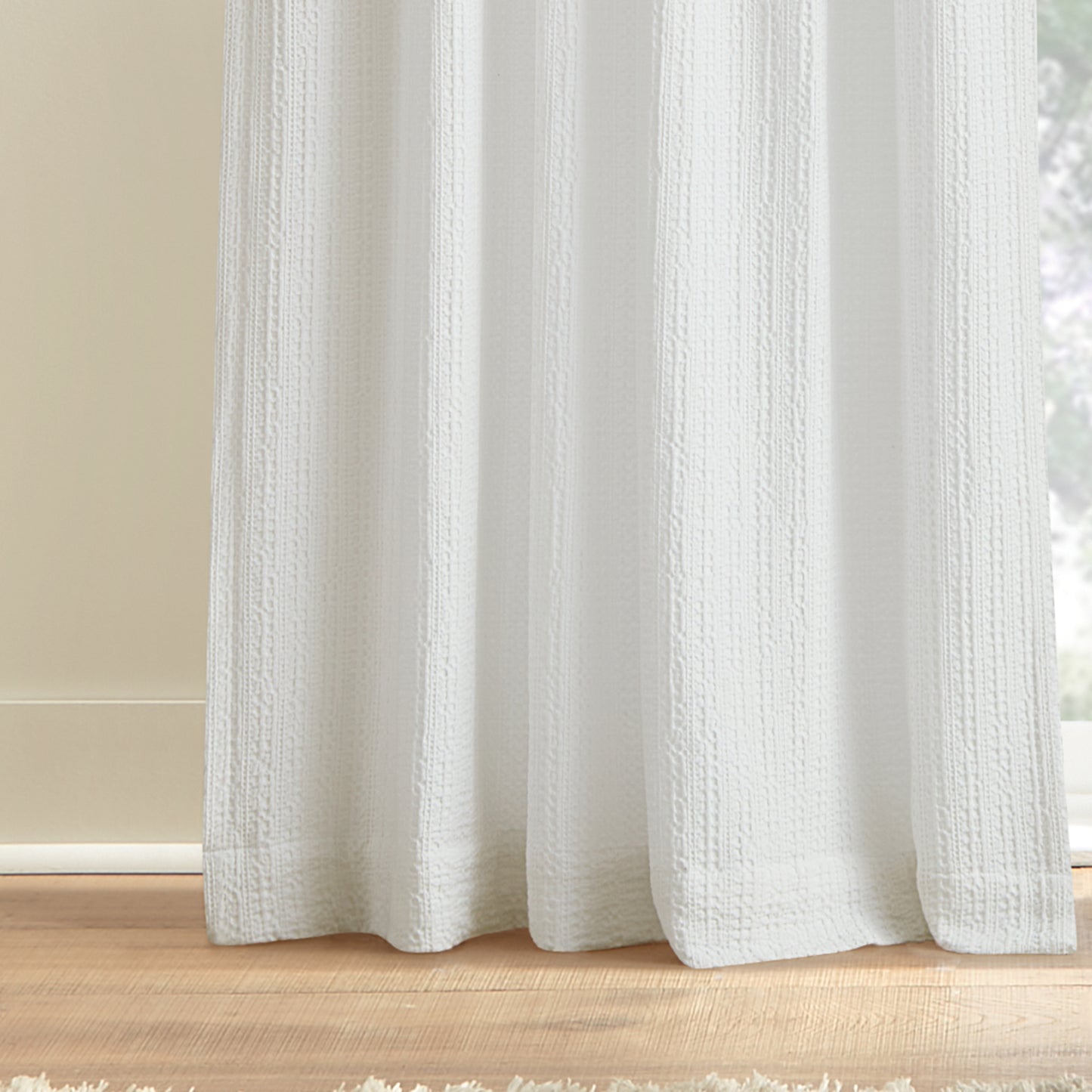 DKNY Pure Waffle Stripe Curtain Panel Pair