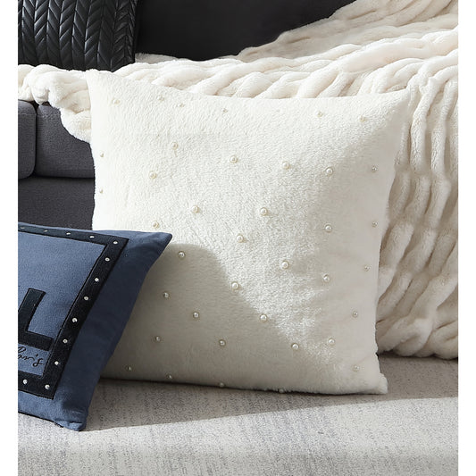 KARL LAGERFELD PARIS Faux Fur Pearl Decorative Pillow