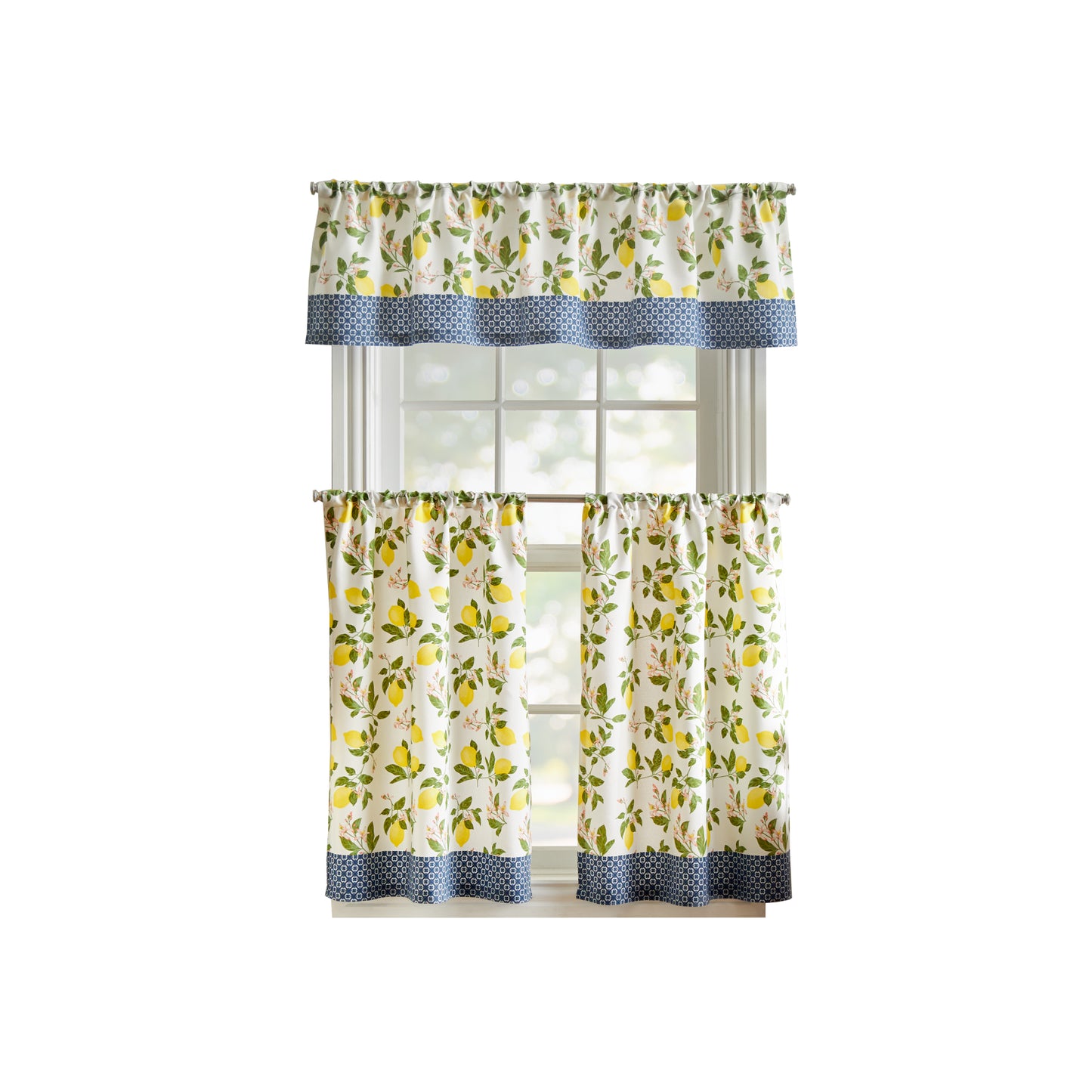 Martha Stewart Lemons 3pc Valance & Tier Set