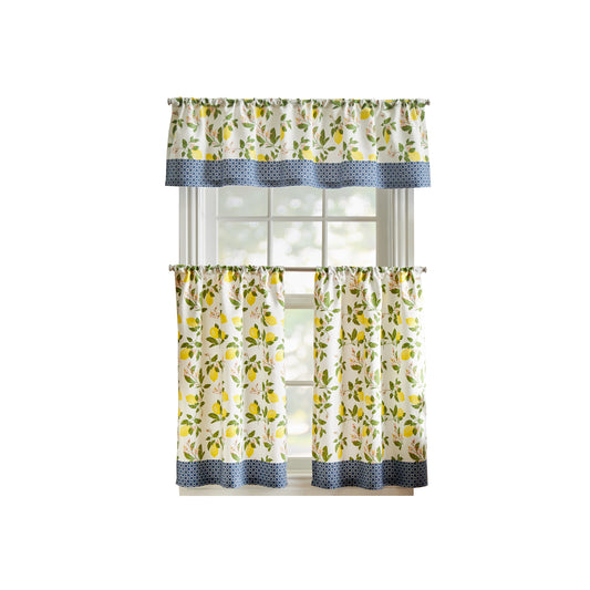 Martha Stewart Lemons 3pc Valance & Tier Set