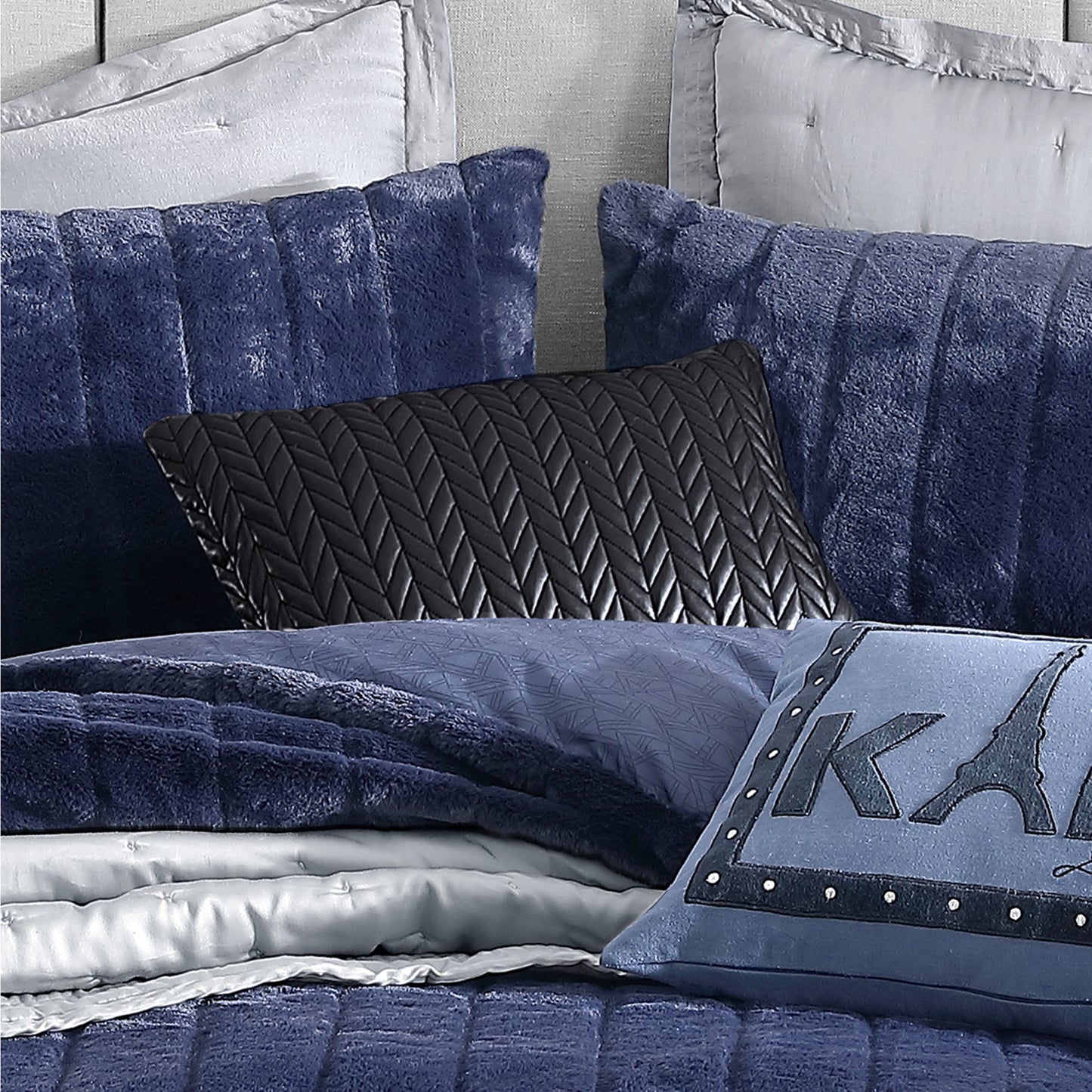 KARL LAGERFELD PARIS Chevron Quilted Decorative Pillow