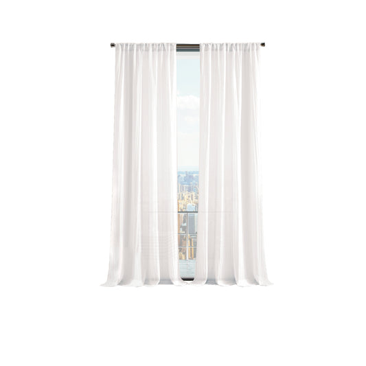 Martha Stewart Crinkle Sheer Curtain Poletop Panel Pair