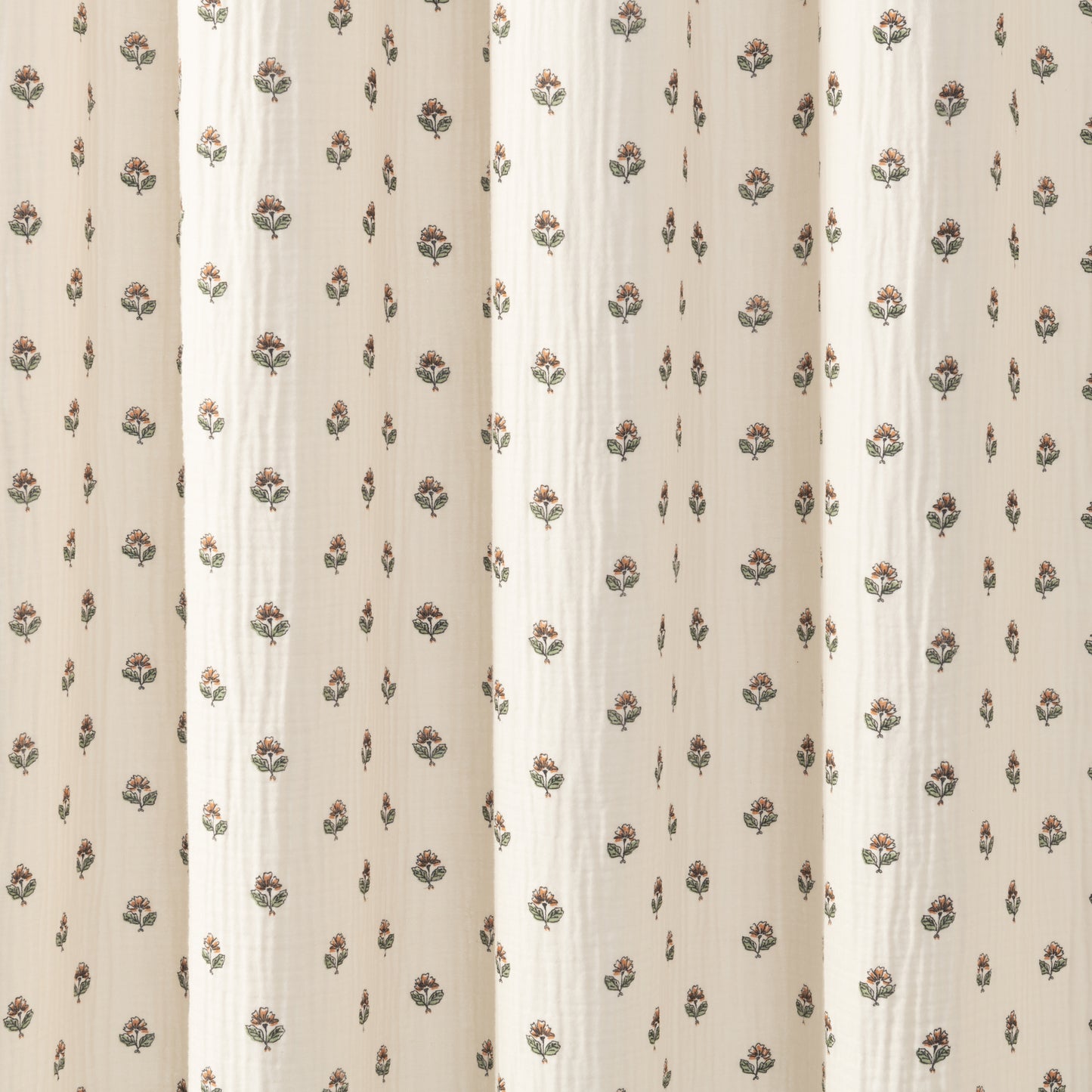 Peri Home Block Print Gauze Shower Curtain Multi