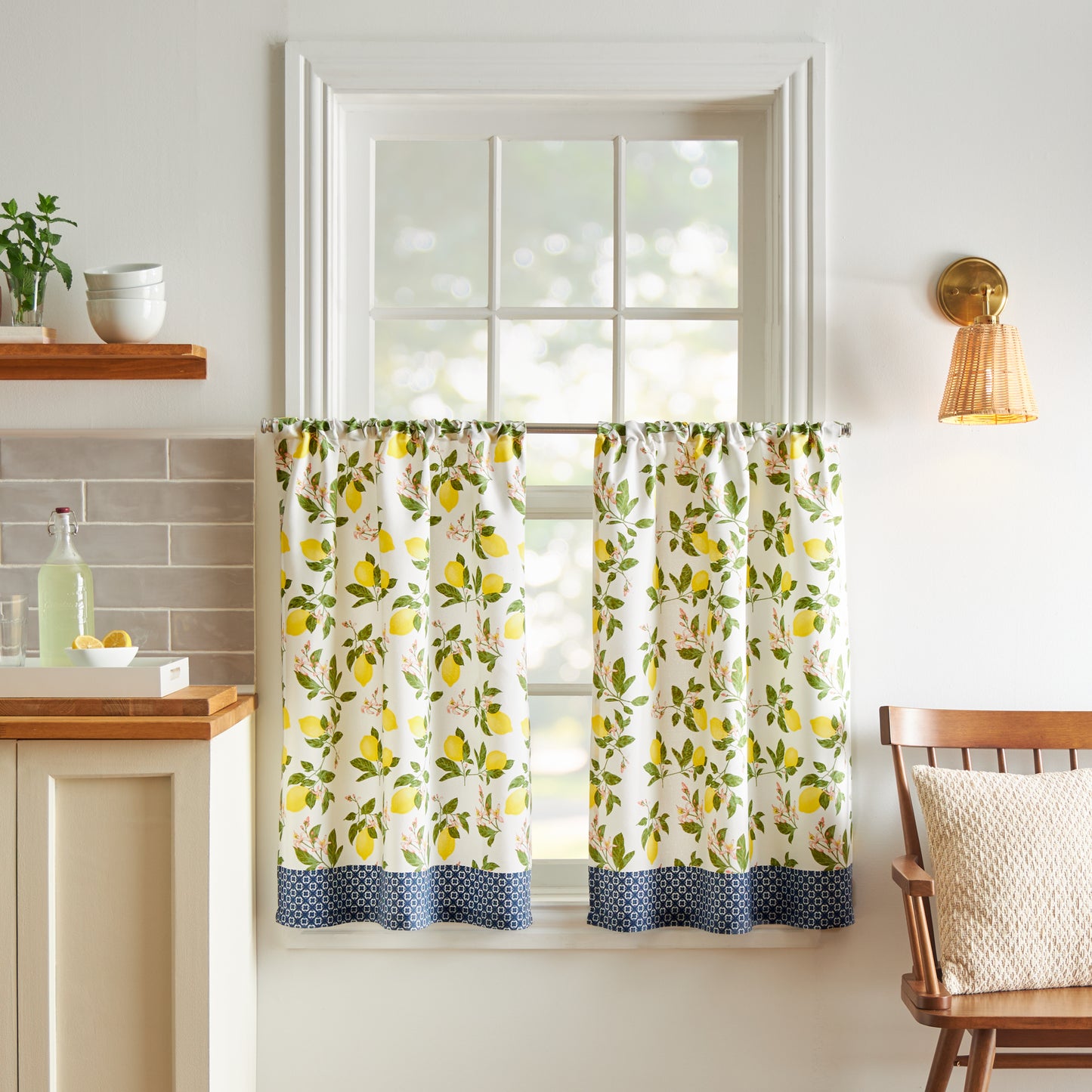 Martha Stewart Lemons 3pc Valance & Tier Set