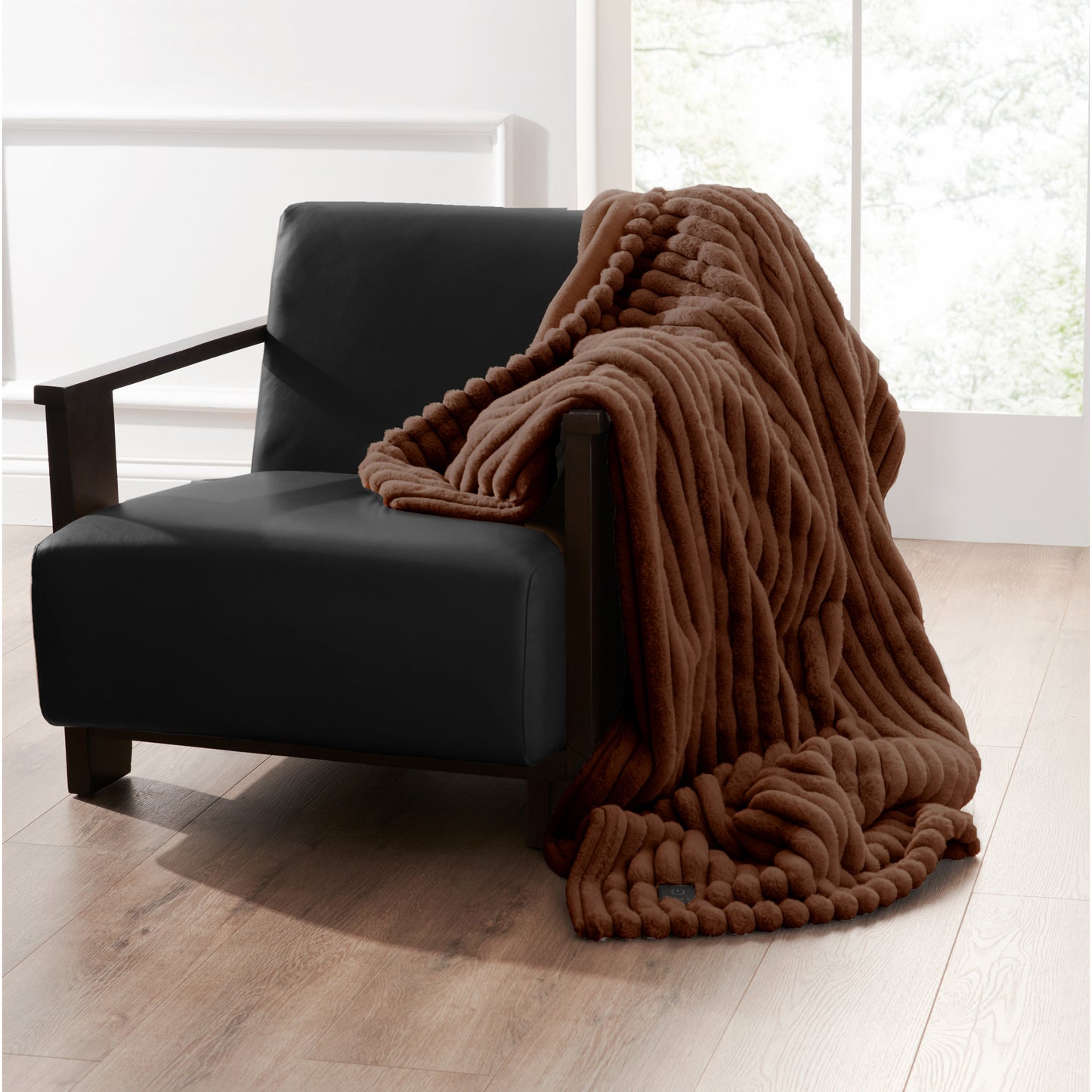 Brookstone Heated Faux Fur Throw