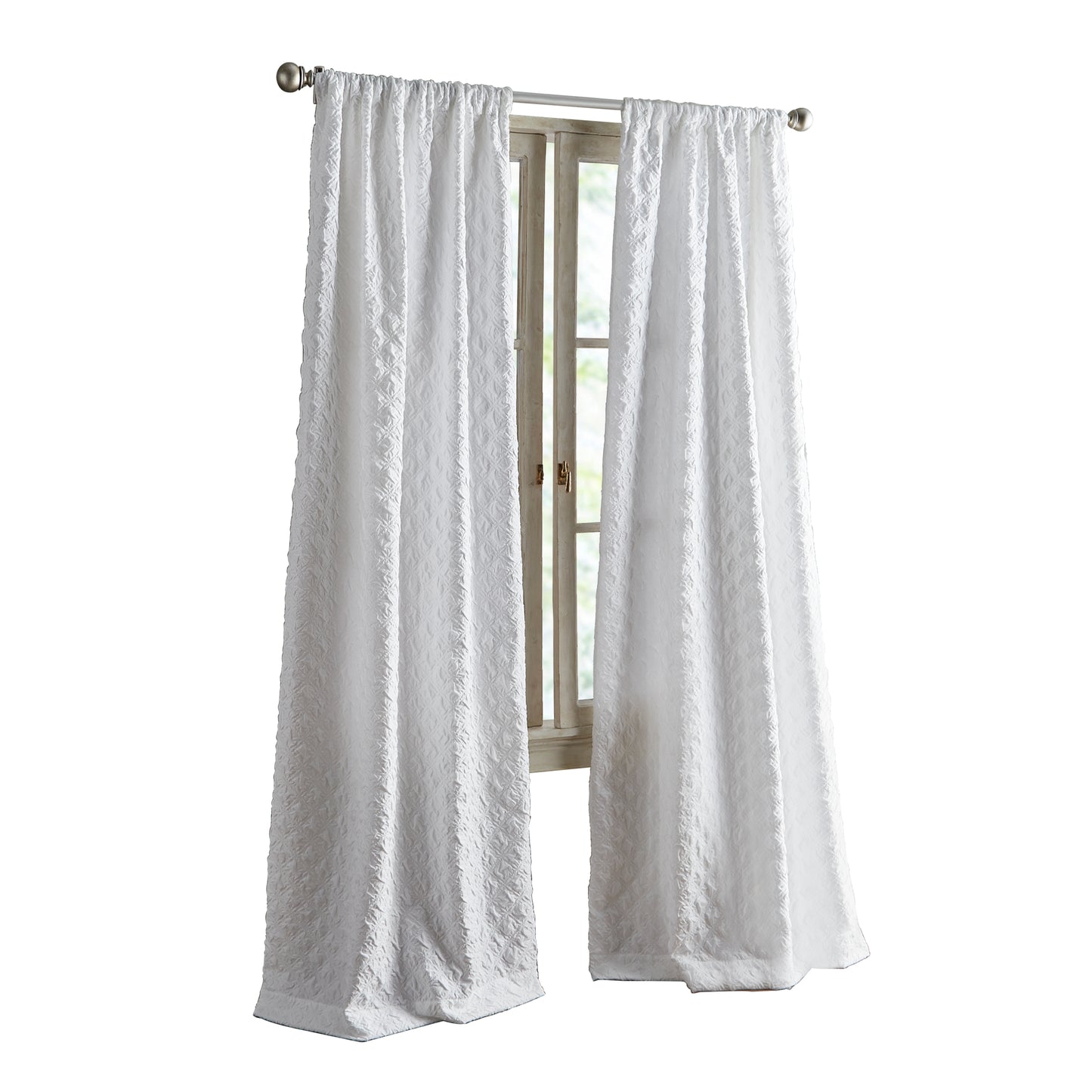 Peri Home Diamond Curtain Poletop Panel Pair