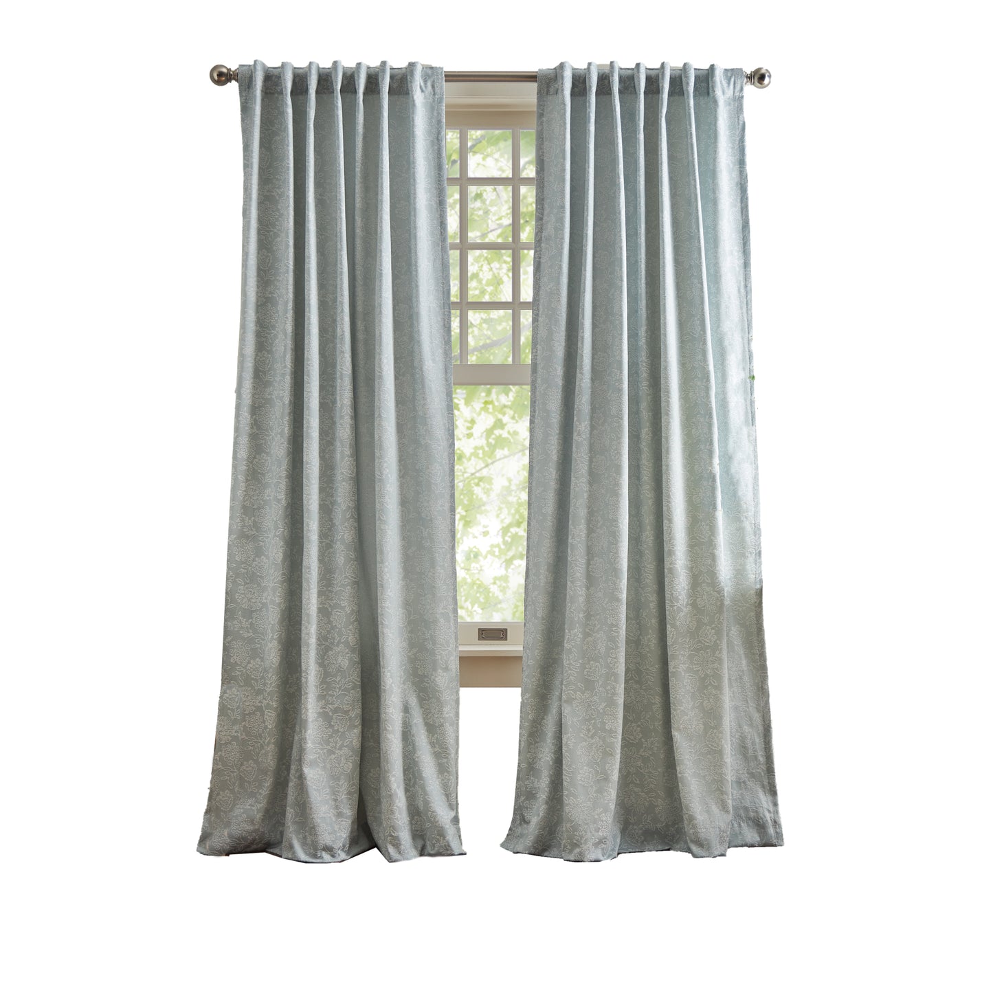 Martha Stewart Cottage Floral Lined Curtain Panel Pair