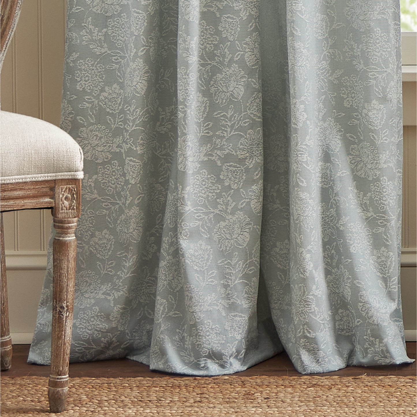 Martha Stewart Cottage Floral Lined Curtain Panel Pair