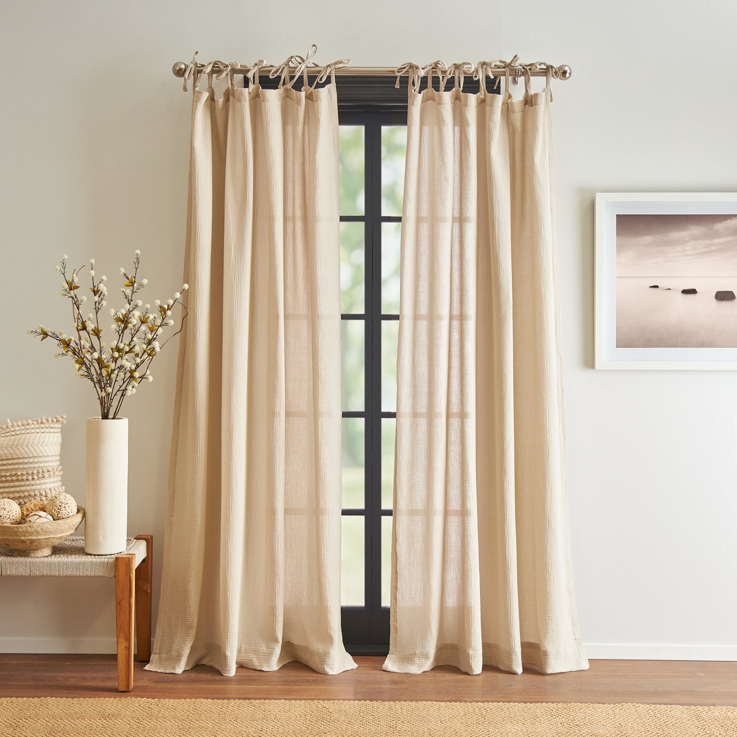 DKNY Pure Cotton Gauze Curtain Panel Pair