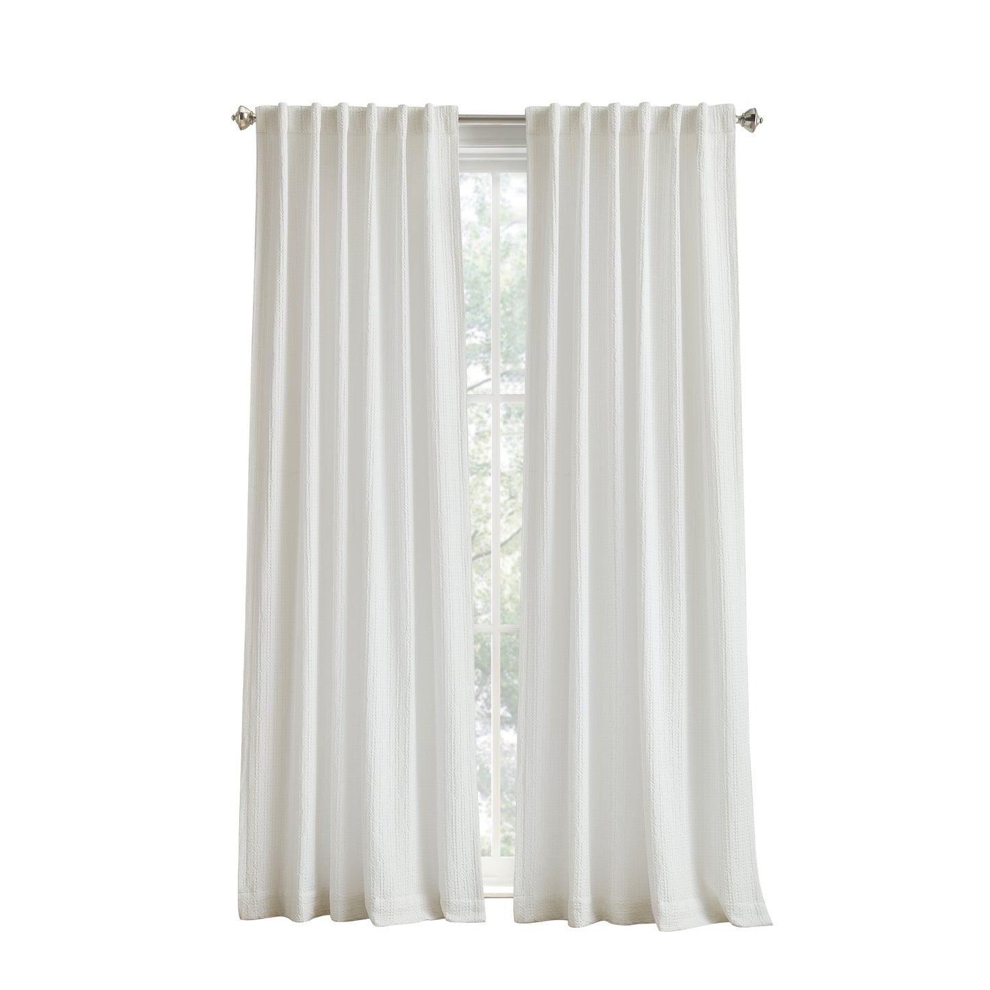 DKNY Pure Waffle Stripe Curtain Panel Pair