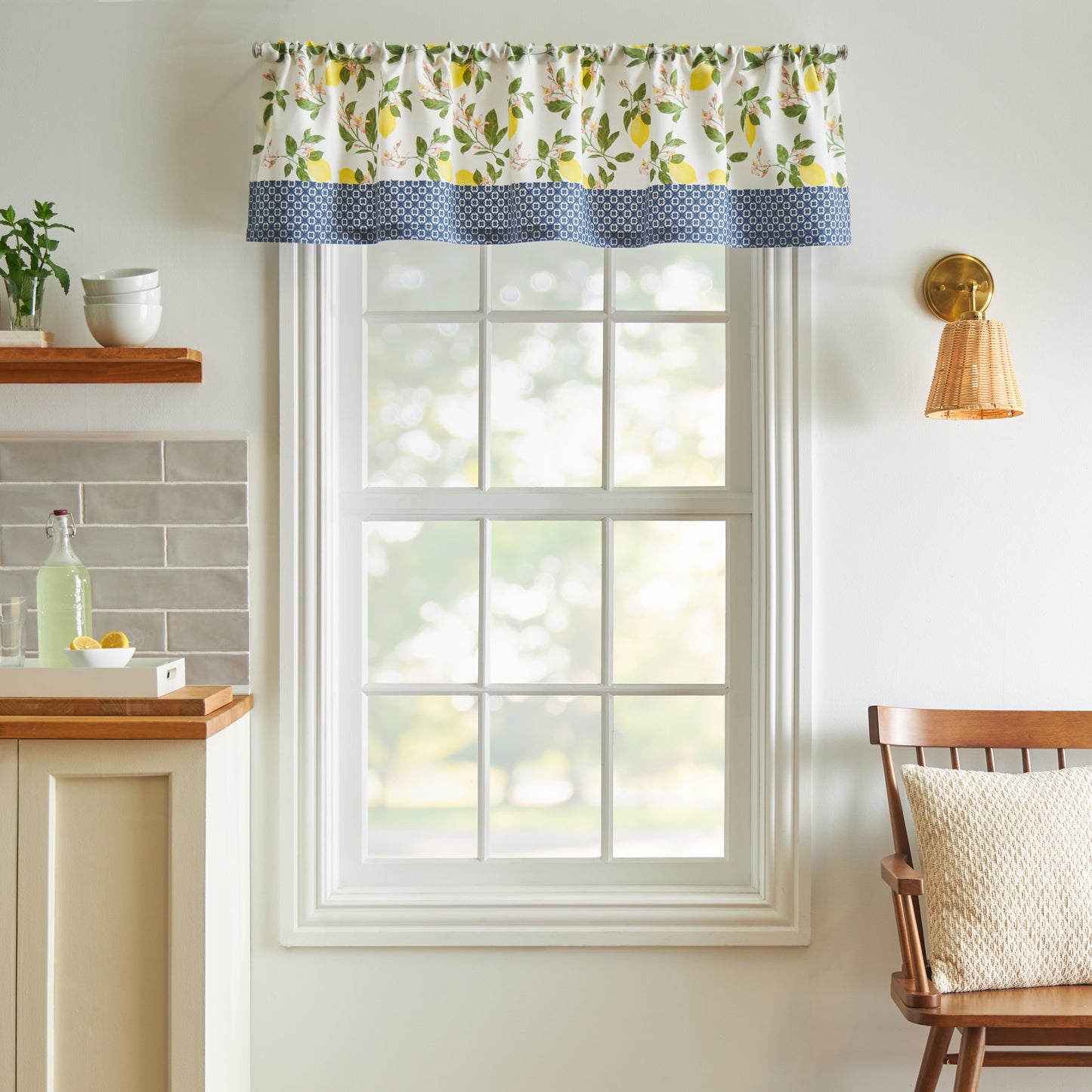 Martha Stewart Lemons 3pc Valance & Tier Set