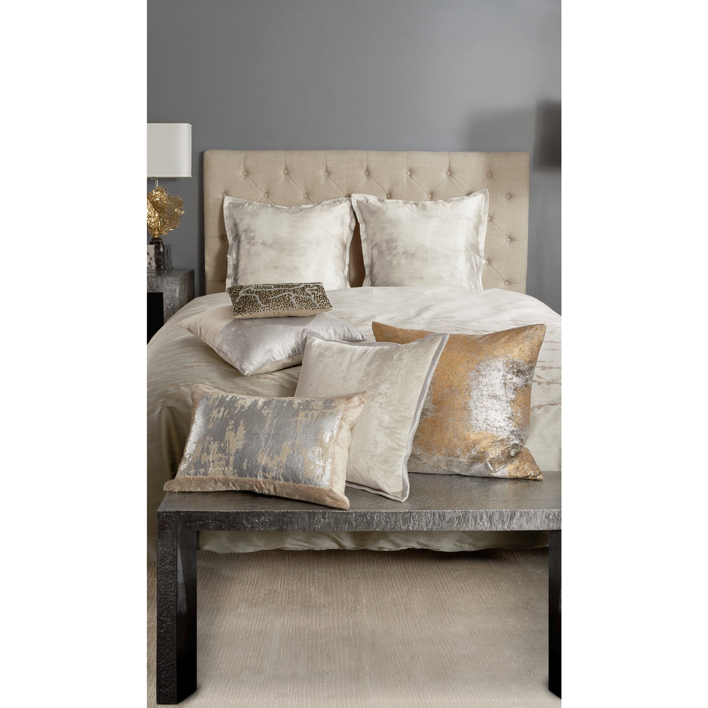 Michael Aram Velvet Metallic Stitch Decorative Pillow