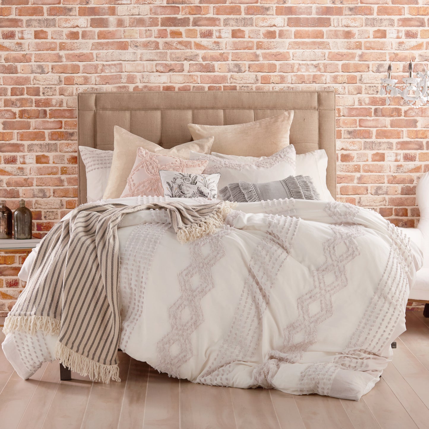 Peri Home Cut Geo Comforter Bedding Collection lilac
