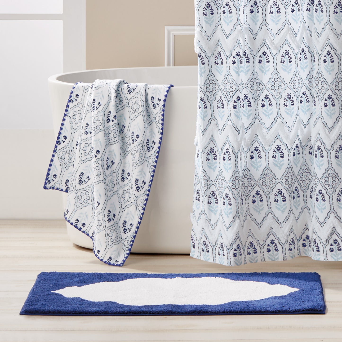 John Robshaw Sahasa Shower Curtain Collection Blue