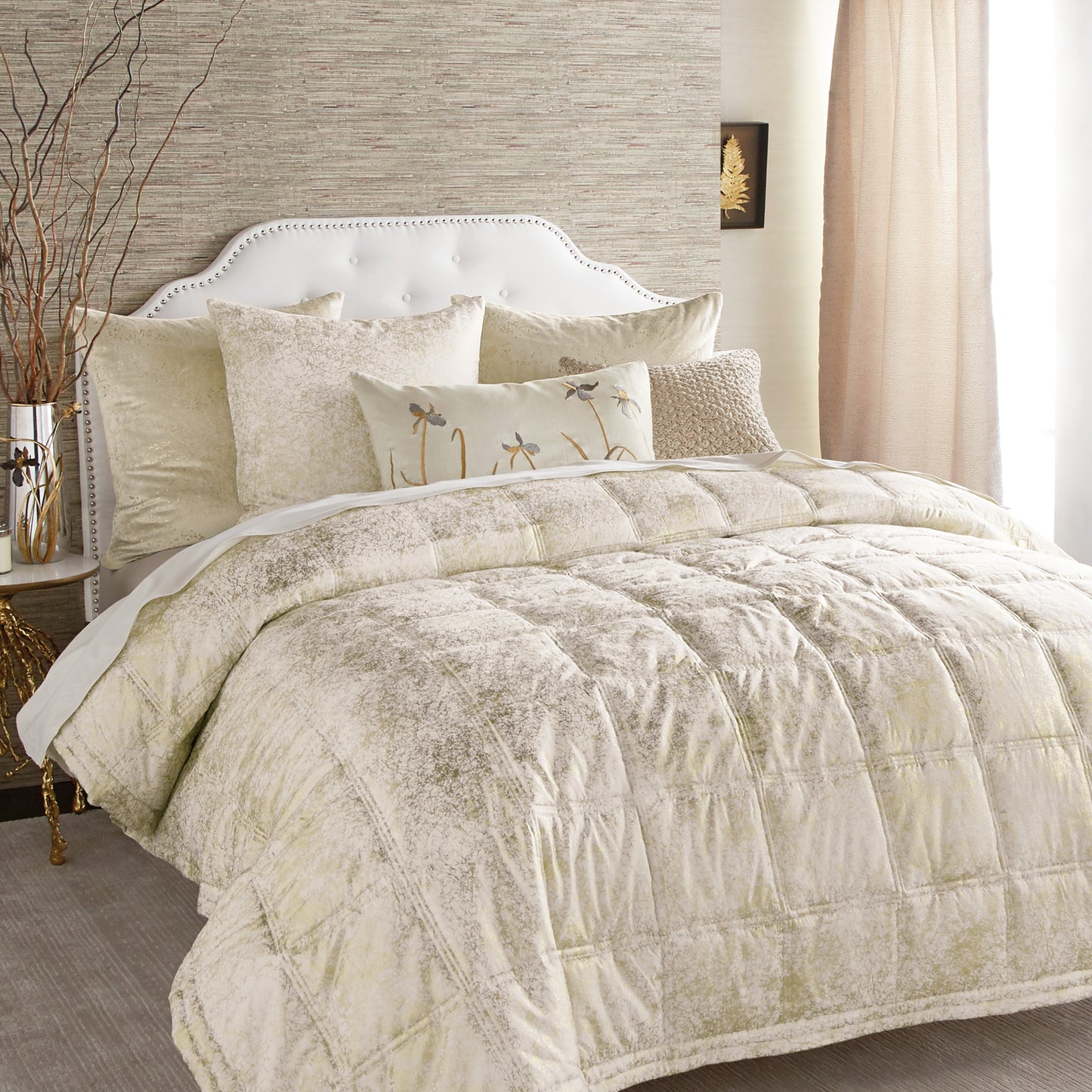 Michael Aram Metallic Textured Coverlet