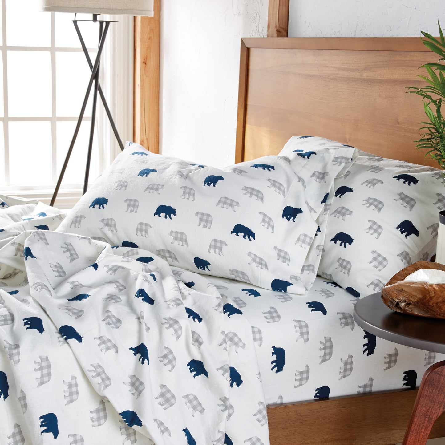 G.H. Bass Bear Plaid Sheet Set