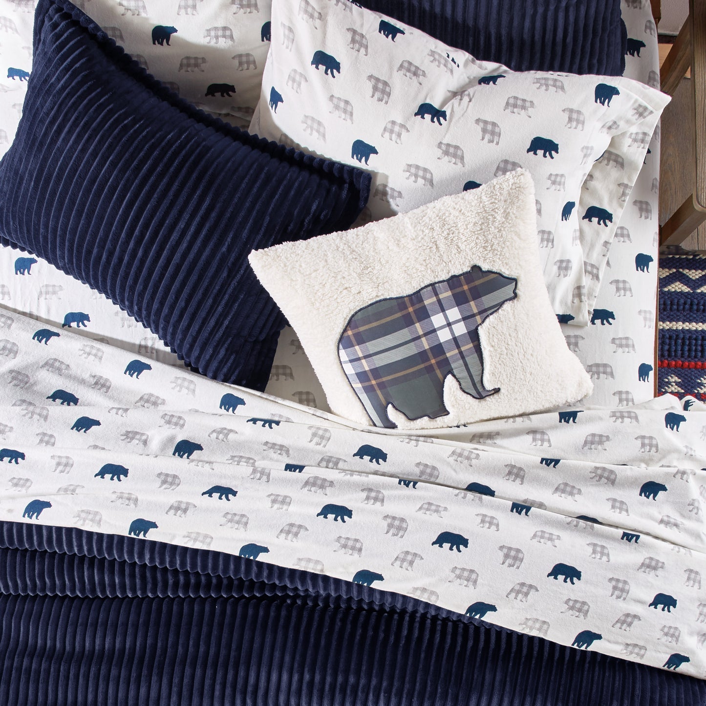 G.H. Bass Bear Plaid Sheet Set