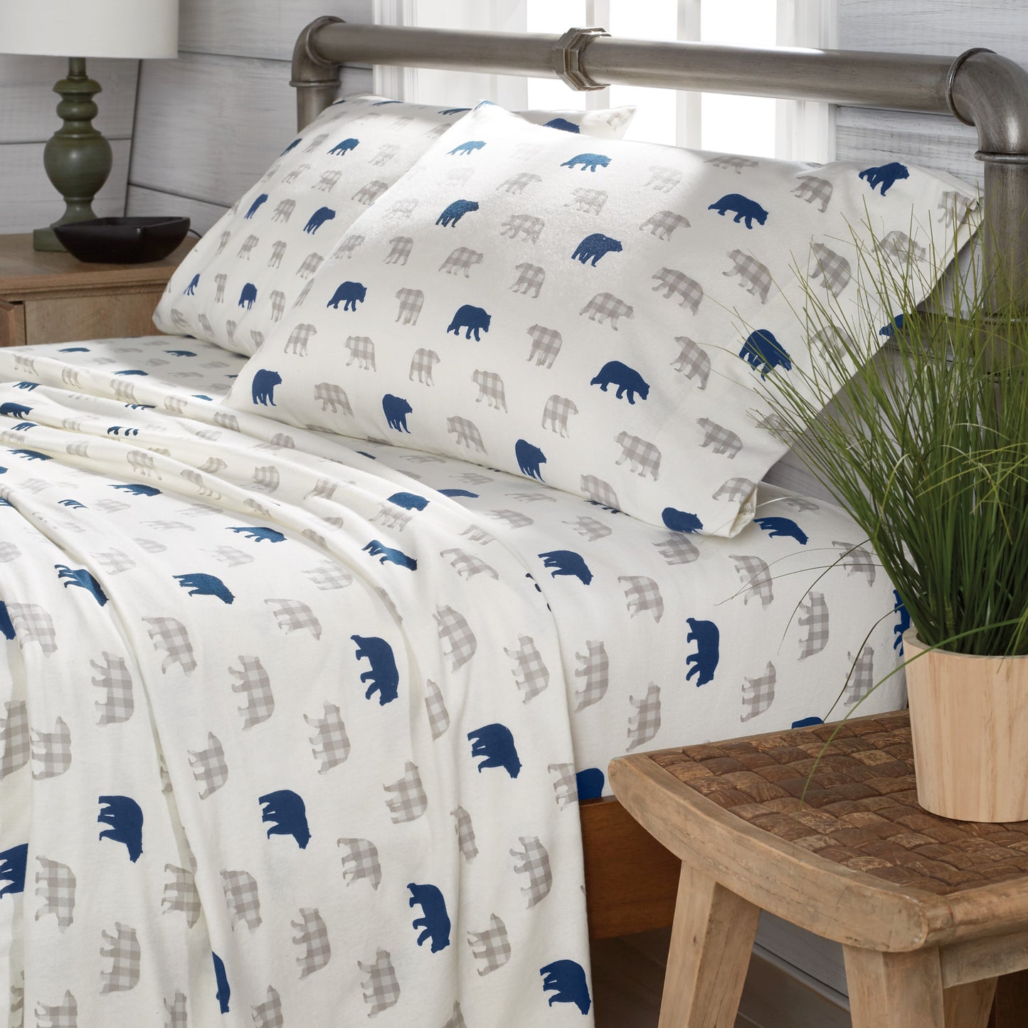 G.H. Bass Bear Plaid Sheet Set