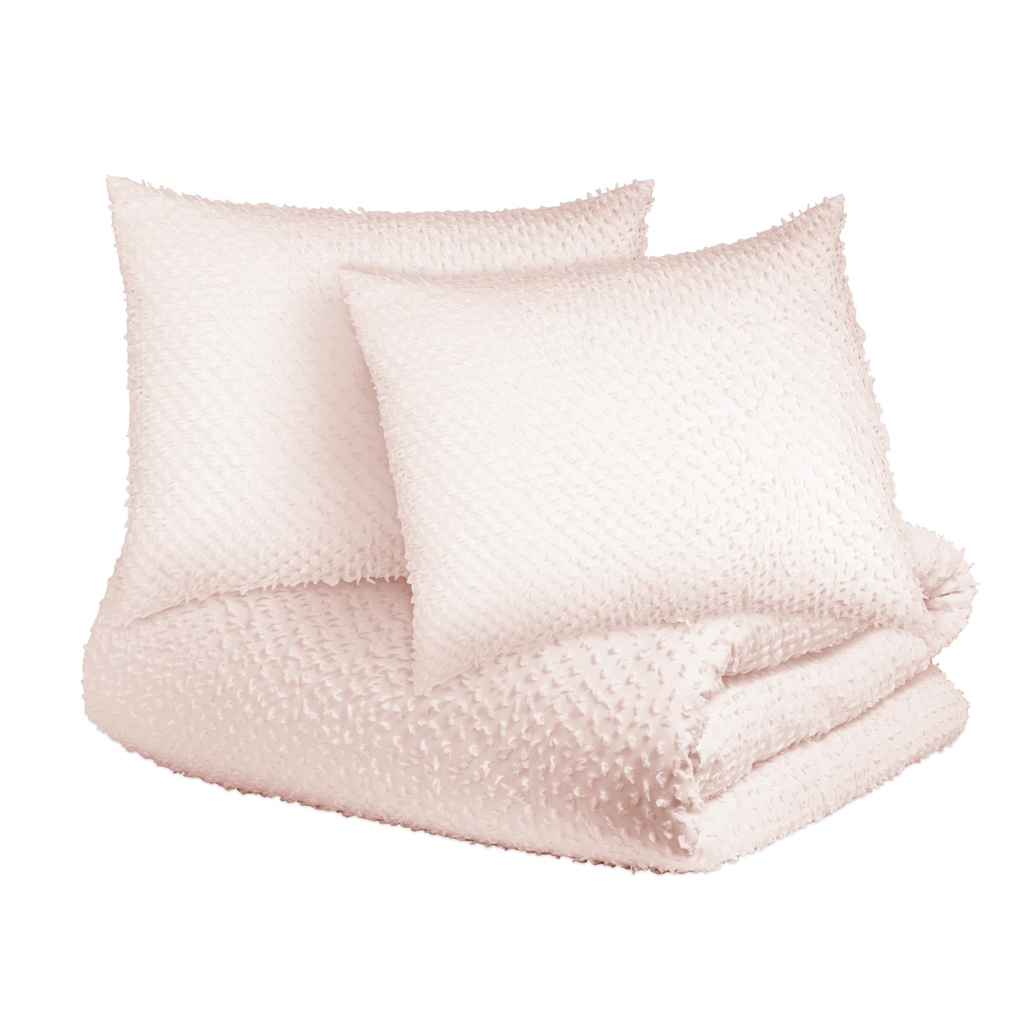 Peri Home Dot Fringe White Comforter Bedding Collection Set Blush