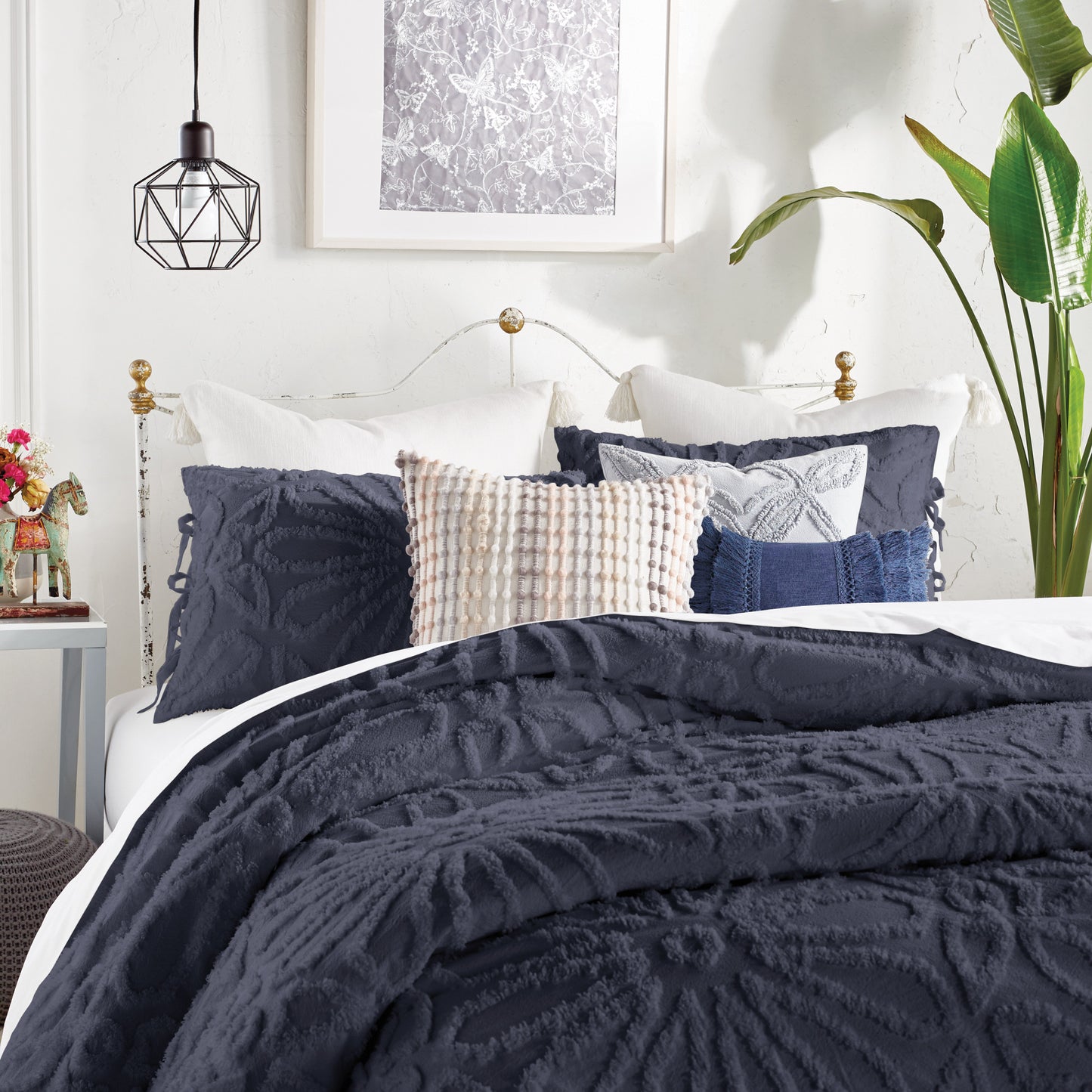 Peri Home Chenille Medallion Comforter Set Indigo